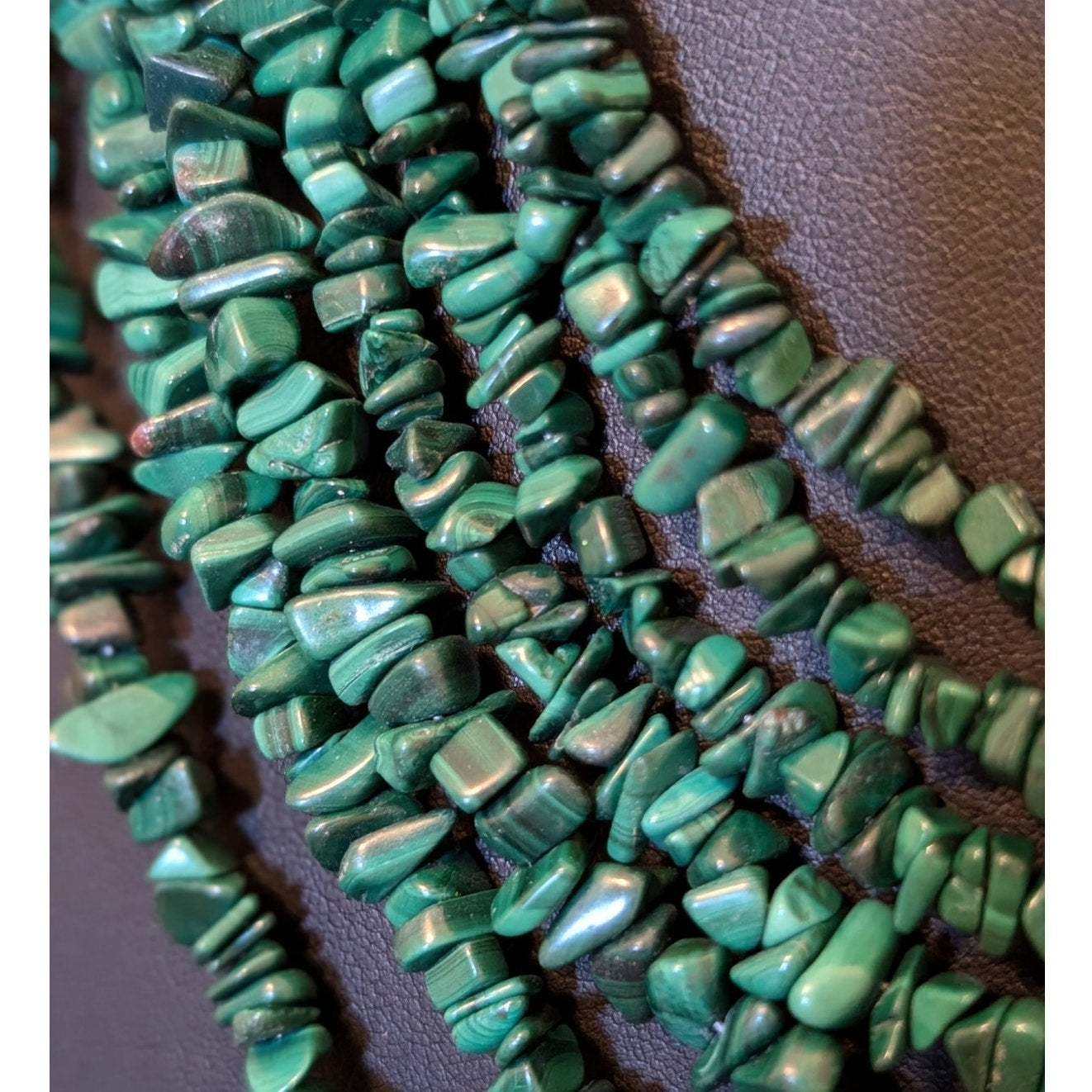 Jay King DTR Sterling Silver Malachite Chip Beaded 7-Stranded Drape Necklace