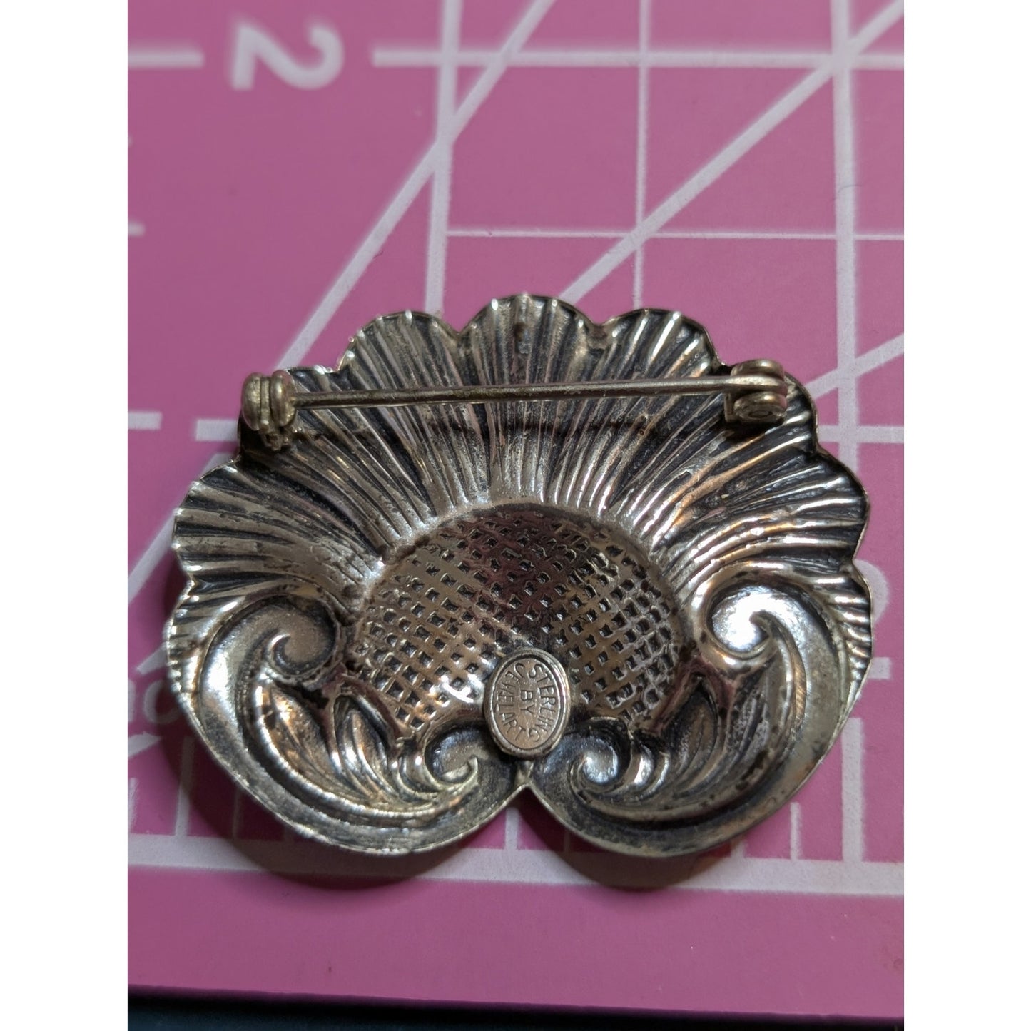 Vintage 1946 Sterling by Jewel Art Flower Brooch