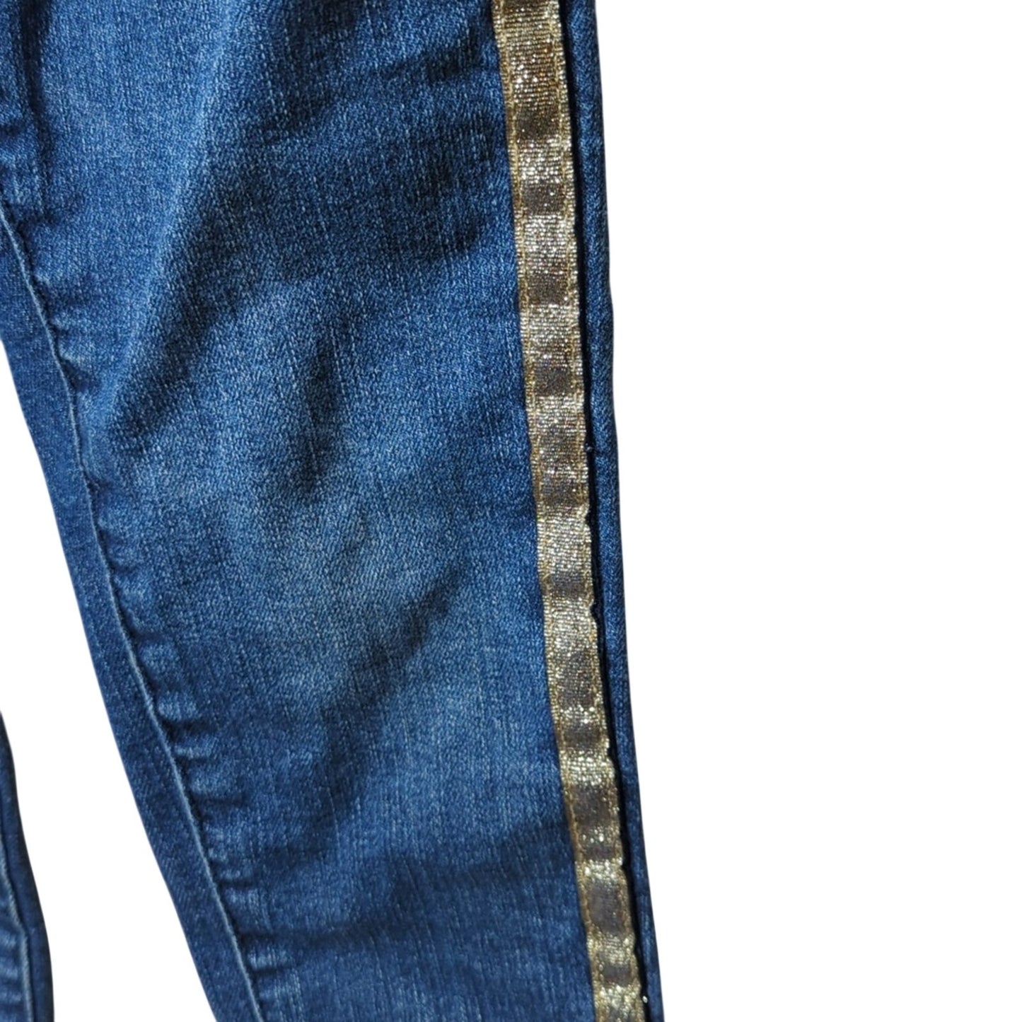OshKosh B'Gosh Vestbak Gold Metallic Stripe Overall Pant Toddler Size 5T
