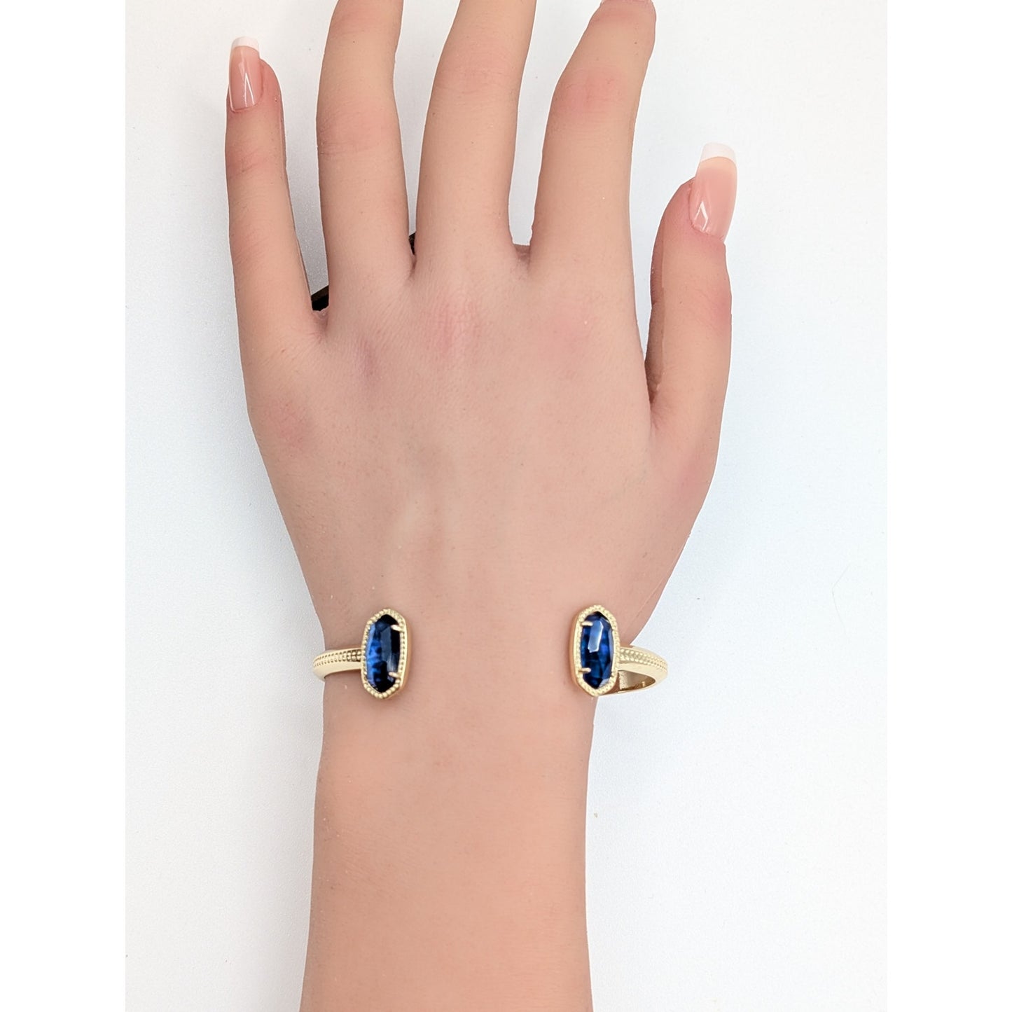 Kendra Scott Elton Gold Plated Cuff Adjustable Pinch Cuff Bracelet in Cobalt