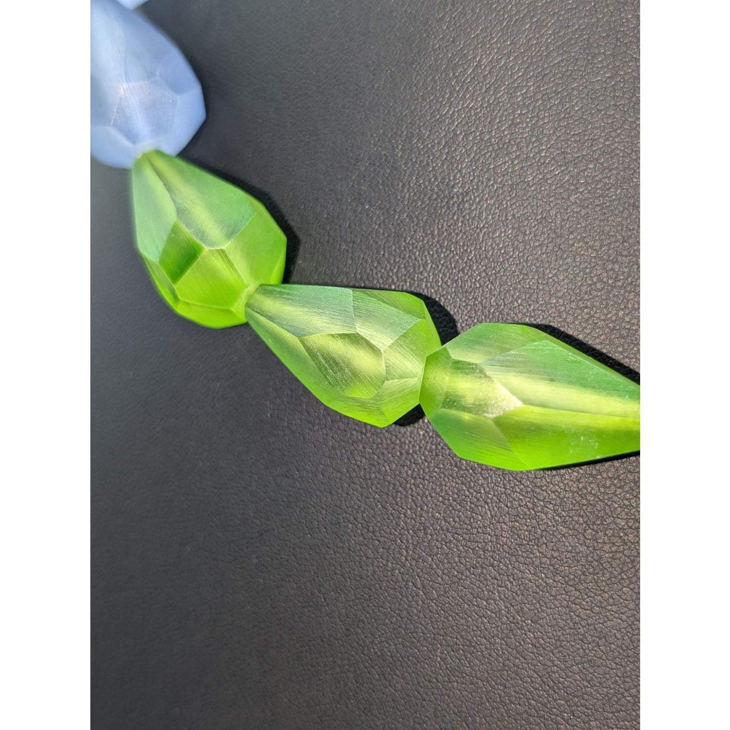 Perfect for Spring Blue Purple Green Resin Bead Lightweight 17"-20" Necklace