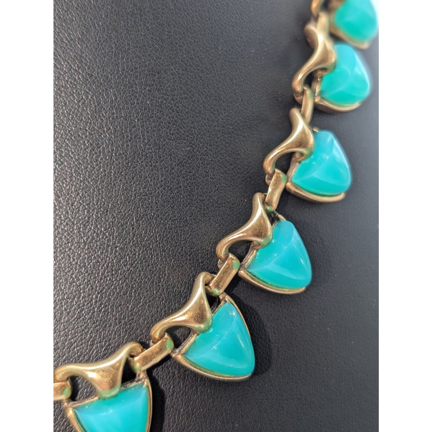 Stella & Dot Turquoise Color Egyptian Vibe Gold Tone Metal 19" Necklace