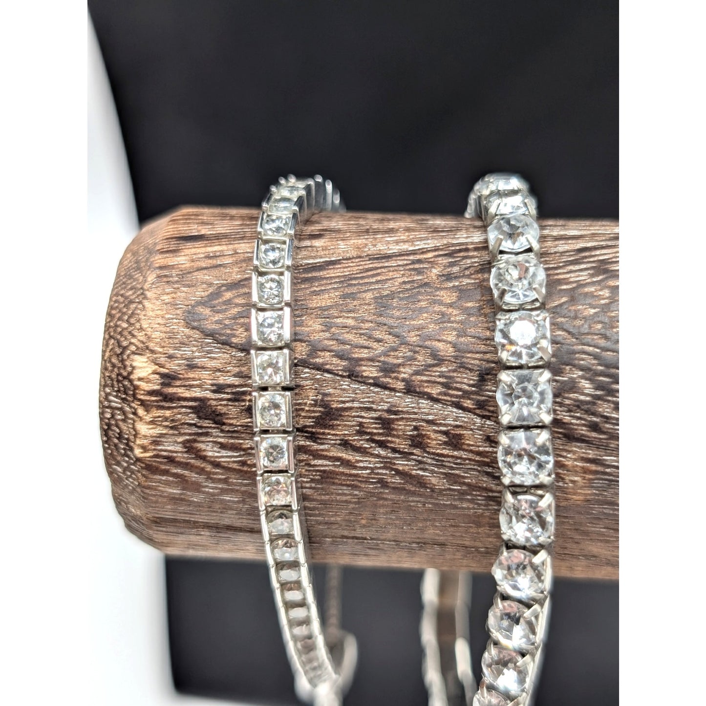 Premier Designs Channel Set CZ Pull Bracelet & Vtg Rhinestone Stretch Bracelets