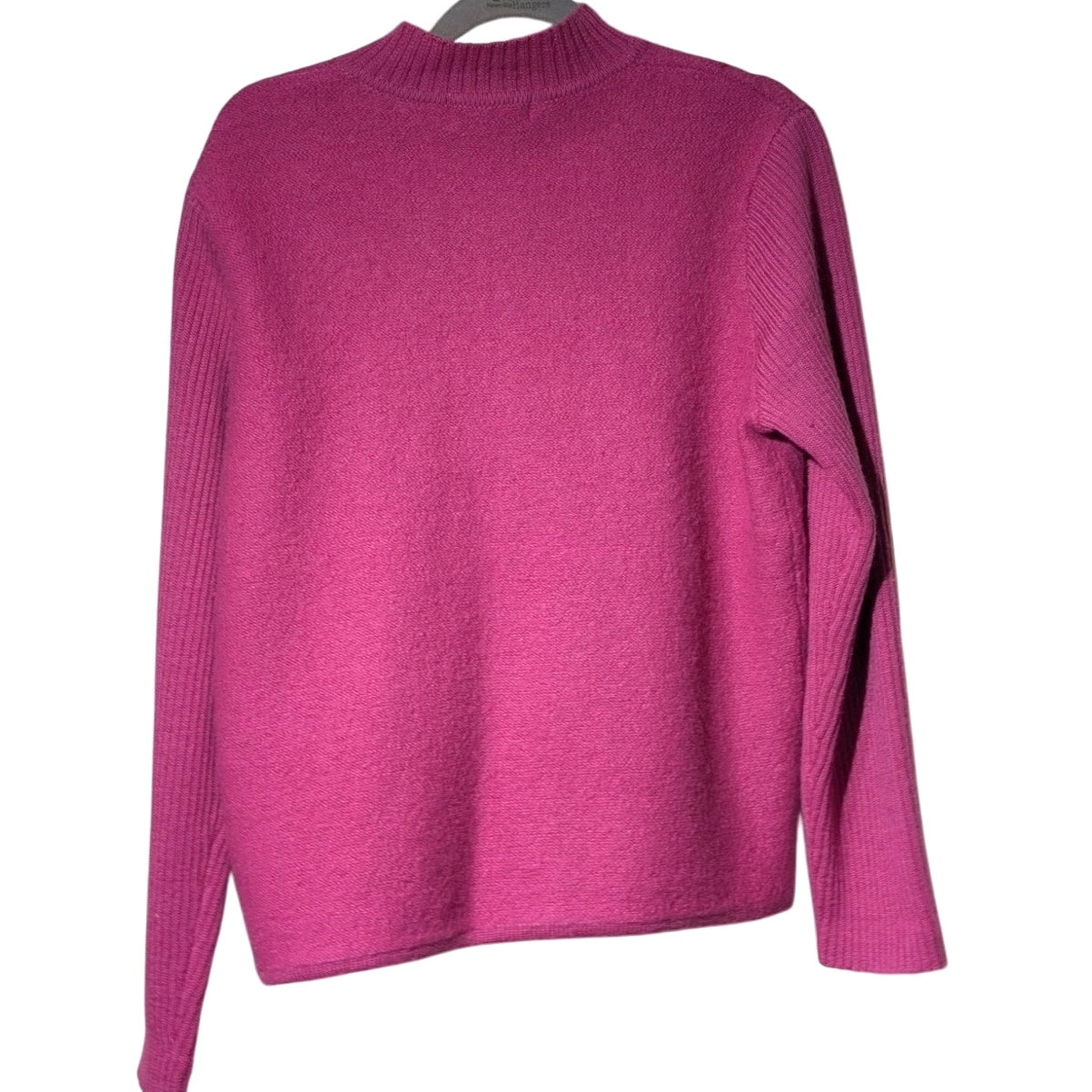 Karen Scott Raspberry Front Full Zip 100% Wool Cardigan Sweater Women's Petite M