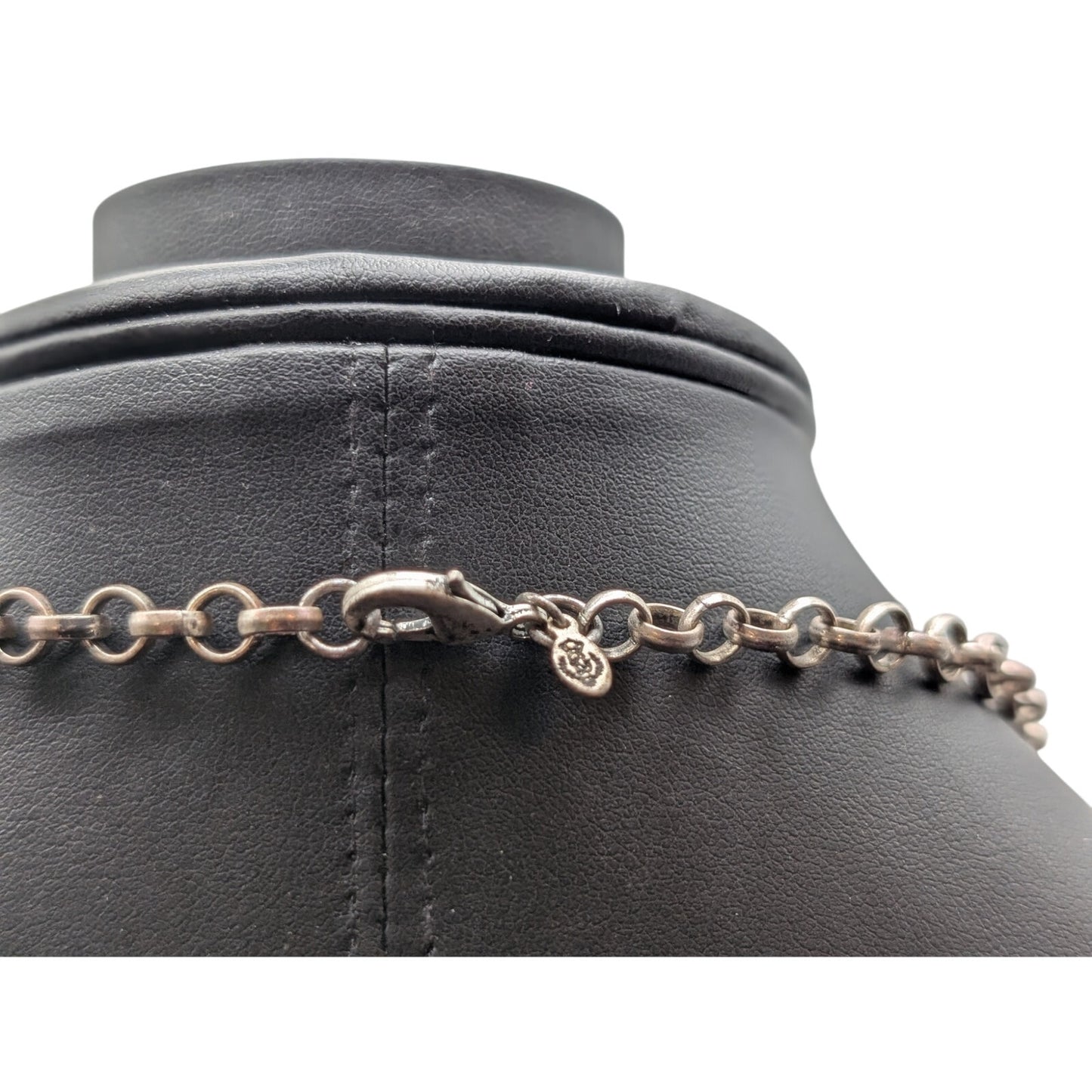 Premier Designs Shell Multi-Layer Circle Bib Silver Tone Chain 16.25" Necklace