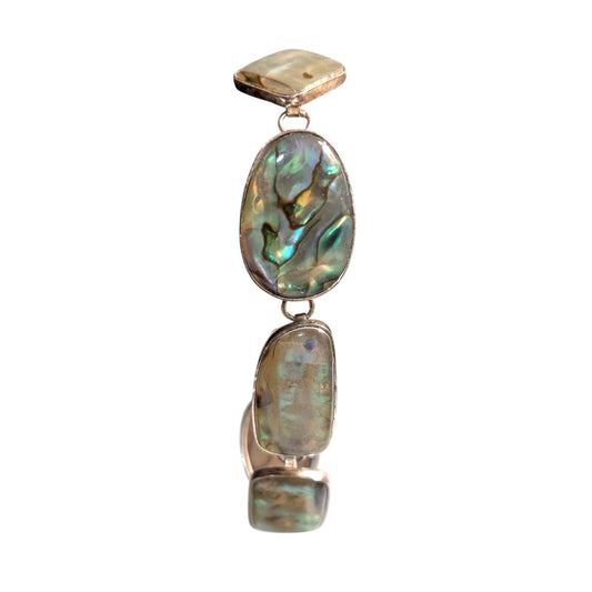 Sterling Silver Abalone Shell Toggle Bracelet