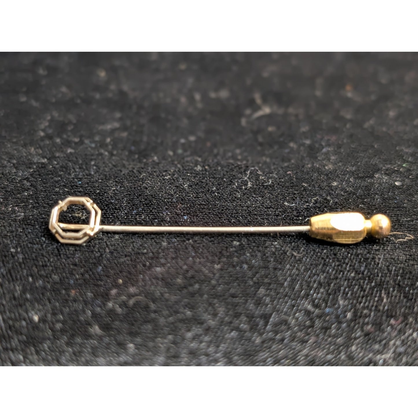 Antique 14K White Gold Straight 2" Long Stick Pin 1.1g