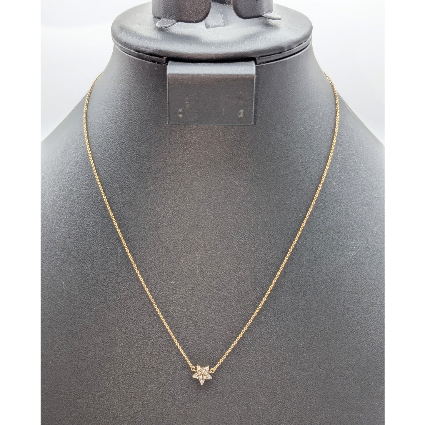 Vintage Marked FAS 925 Sterling Vermeil CZ Star Pendant Chain 18" Necklace