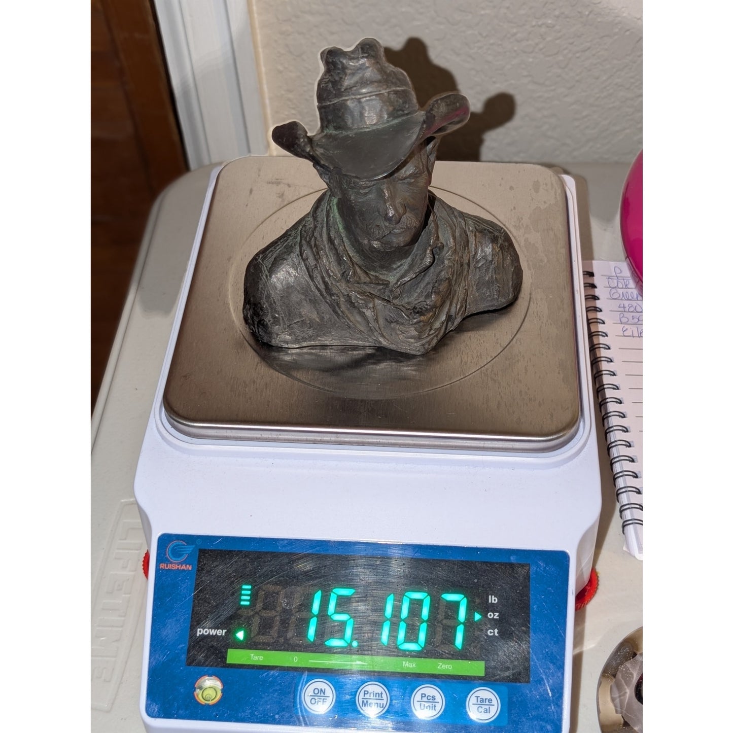 Vtg Michael Garman Cowboy 1971 Bust Statue Signed Western Art Decor