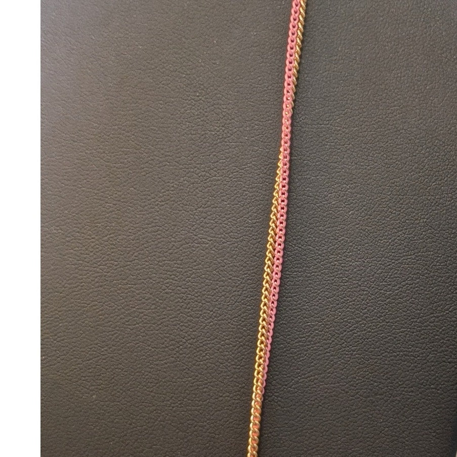 Charming Charlie Pink Crystal Pink & Gold Tone Chain 29" - 32.5" Necklace