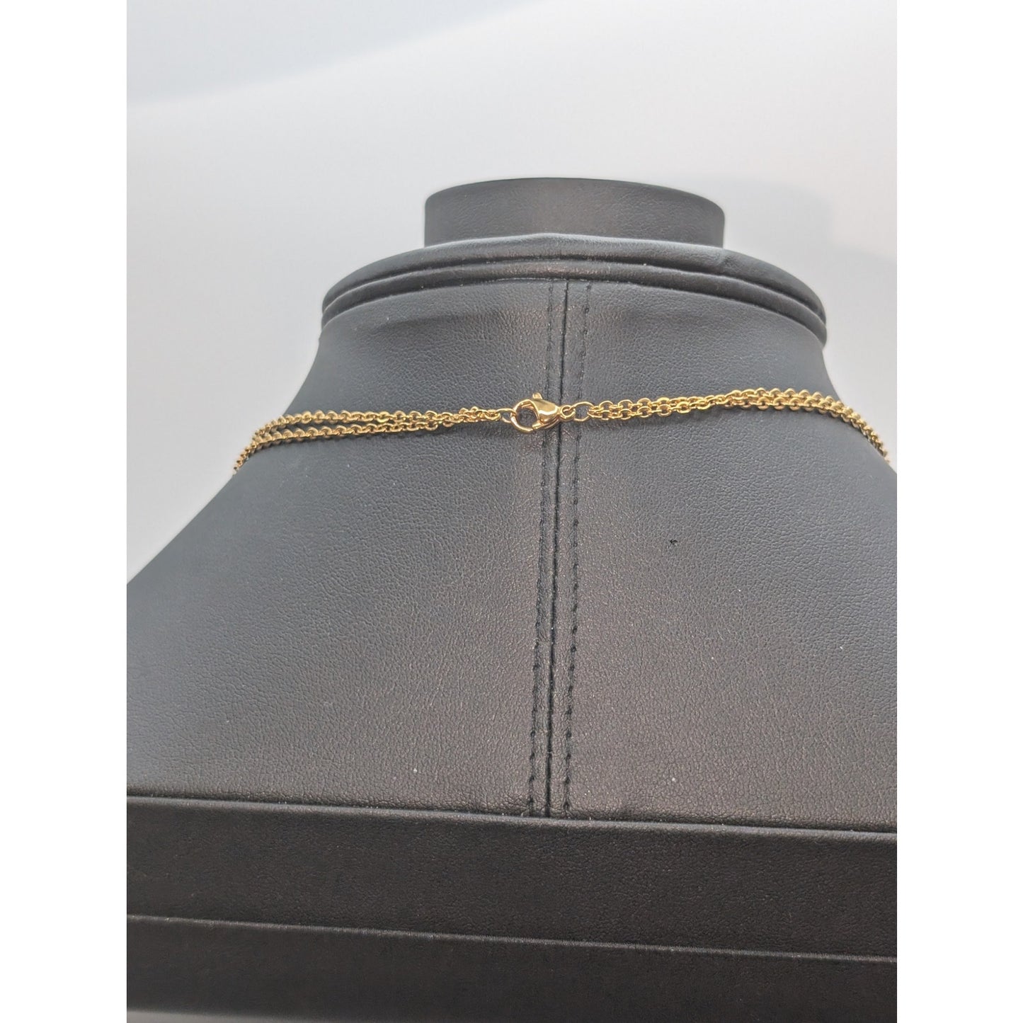 Gold Stainless Steel Pearl Double Strand Spanish 'Our Father' 17.5" Necklace