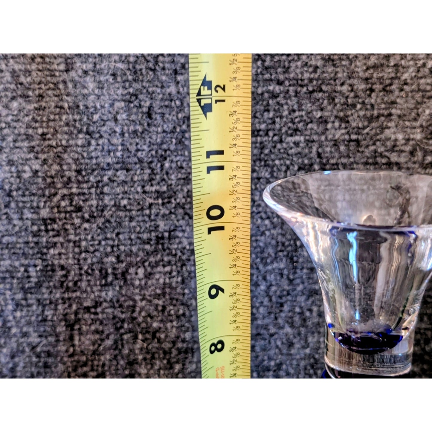 Pair of Green & Blue Twisted Glass Tulip Top Candle Holders