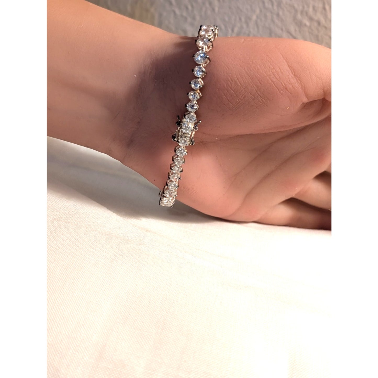 Gorgeous Graduated Large CZ 925 Sterling Silver Tennis Bracelet