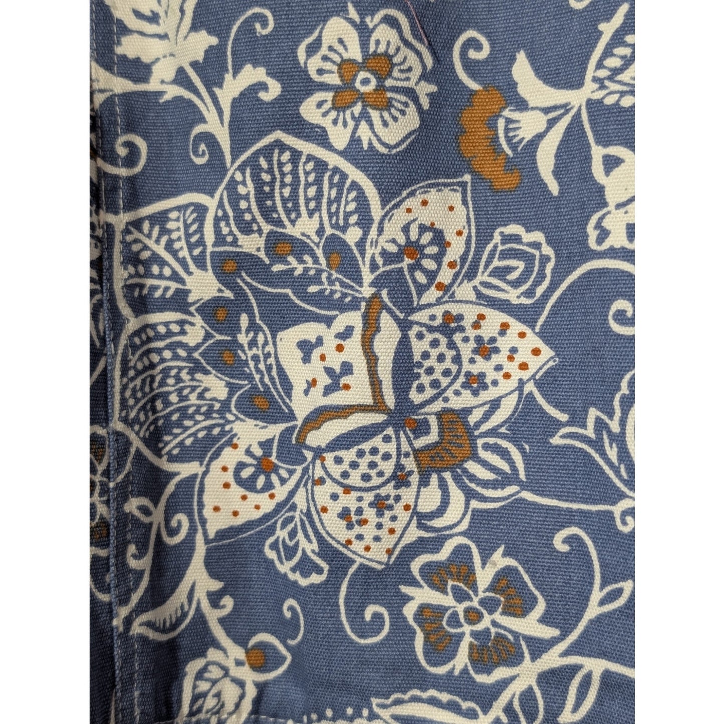 Coldwater Creek Dusty Blue Khaki Cream Floral Button Front Jacket Women's Sz 1X