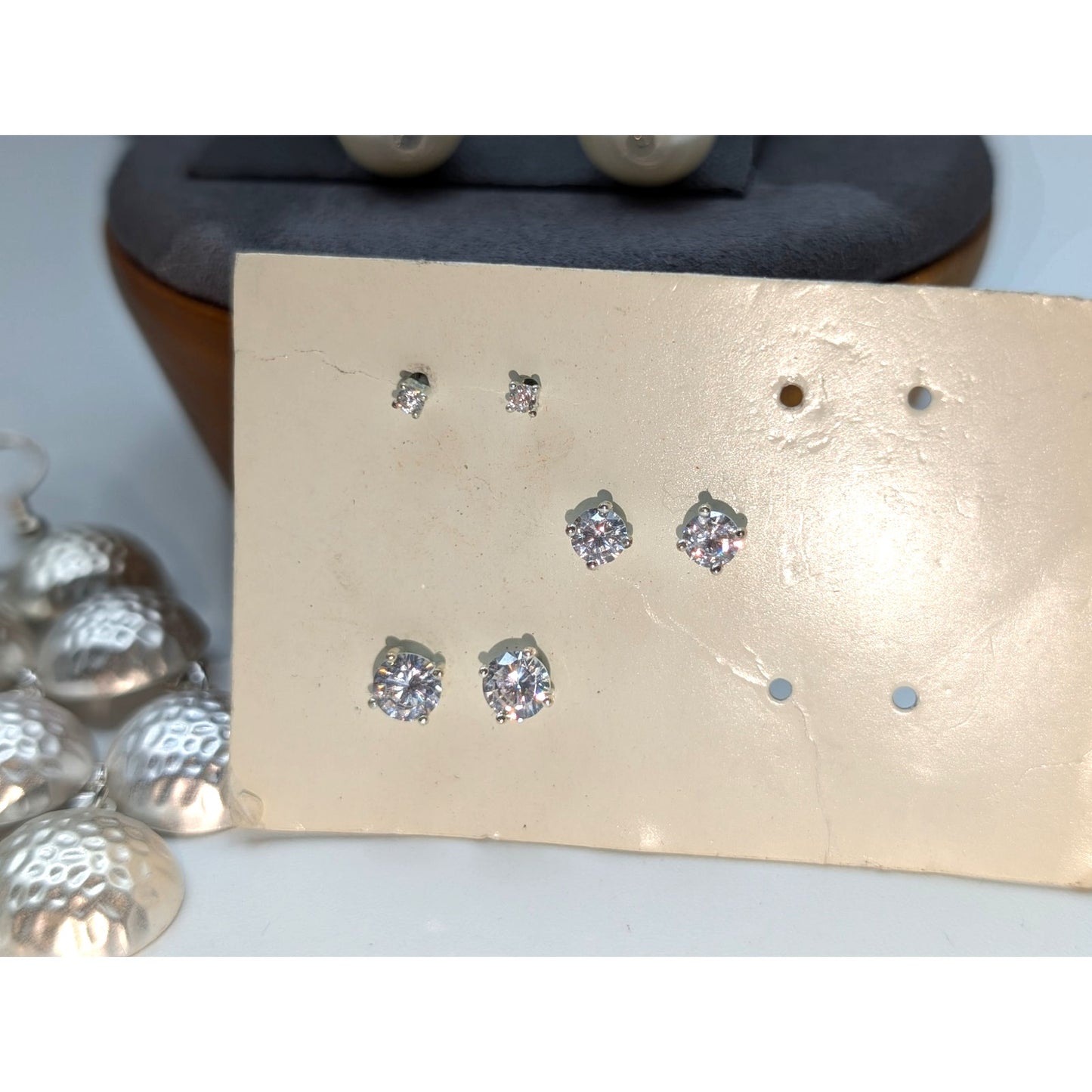 Five Pair Silver Tone Earrings -- Four Pair NWT