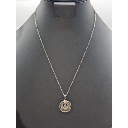 JCM Stainless Steel 'Moms Make Every Day Sparkle' Rhinestone Heart Necklace