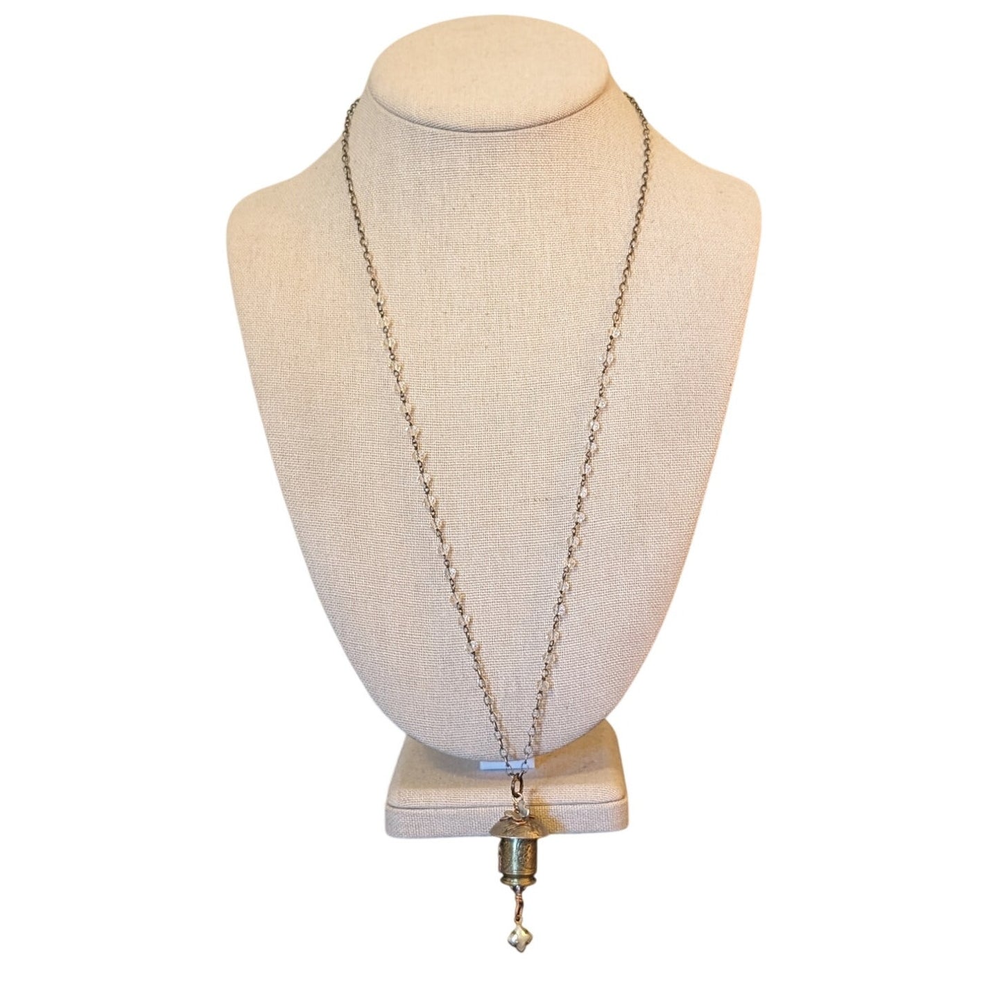 Tri-Metal Federal Gap 45 Ammo Butterfly Birdhouse Pendant on 925 & Crystal Chain