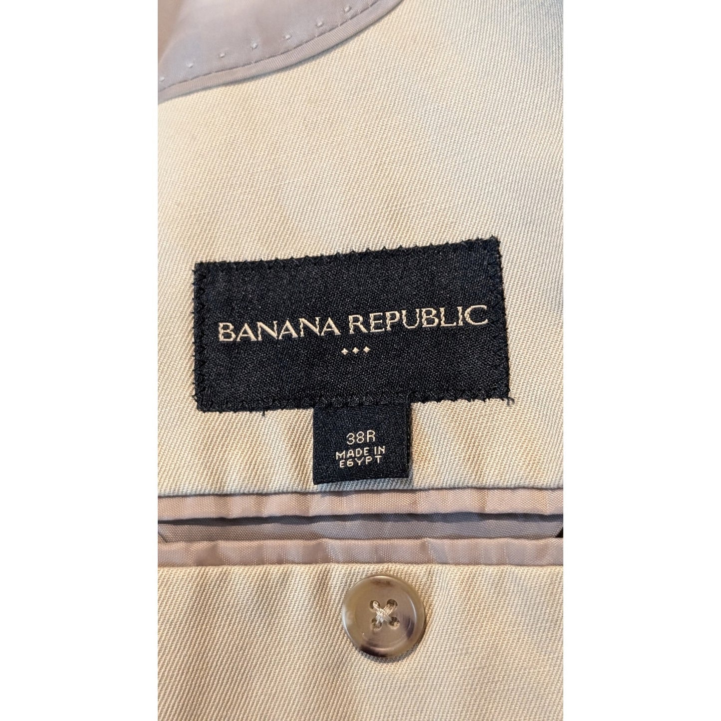 Banana Republic Men's Made in Egypt Tan Cotton Linen Blend Sports Coat Size 38R