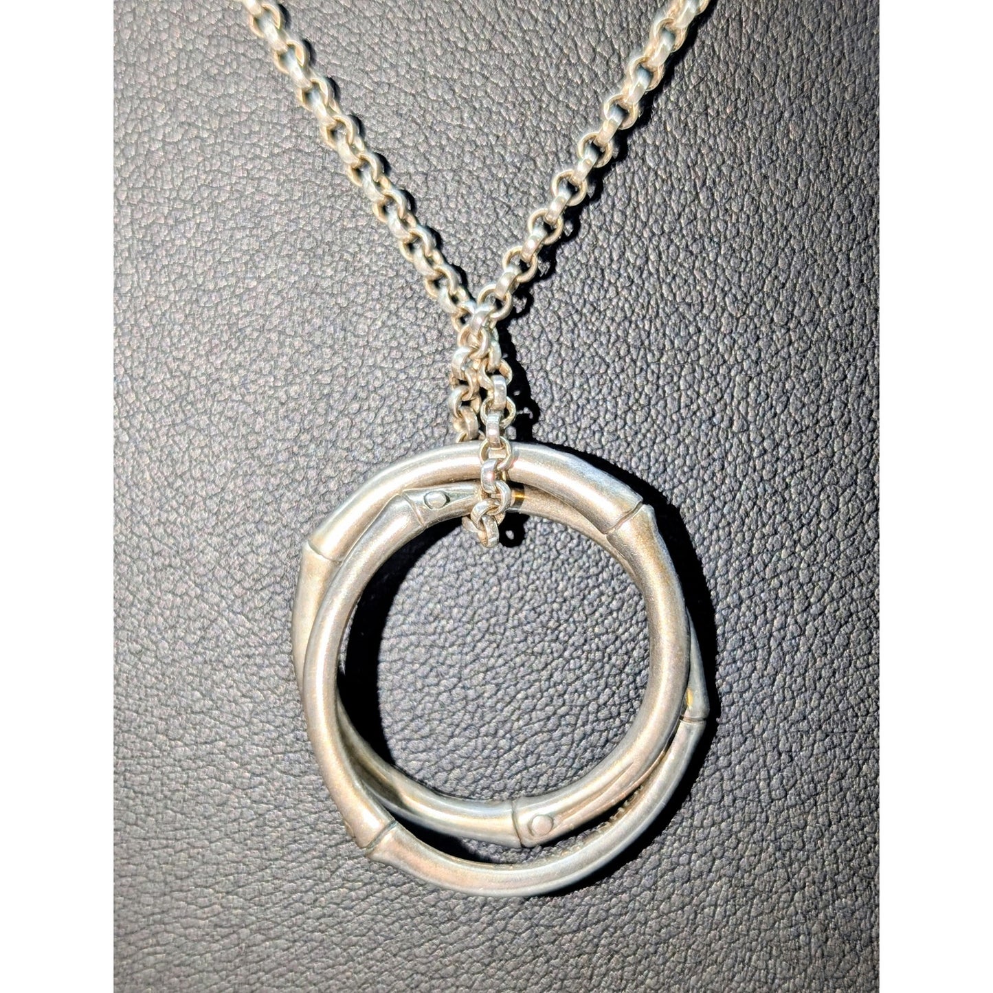 John Hardy Bamboo Collection 925 Sterling Silver Black Sapphire 19.75" Necklace