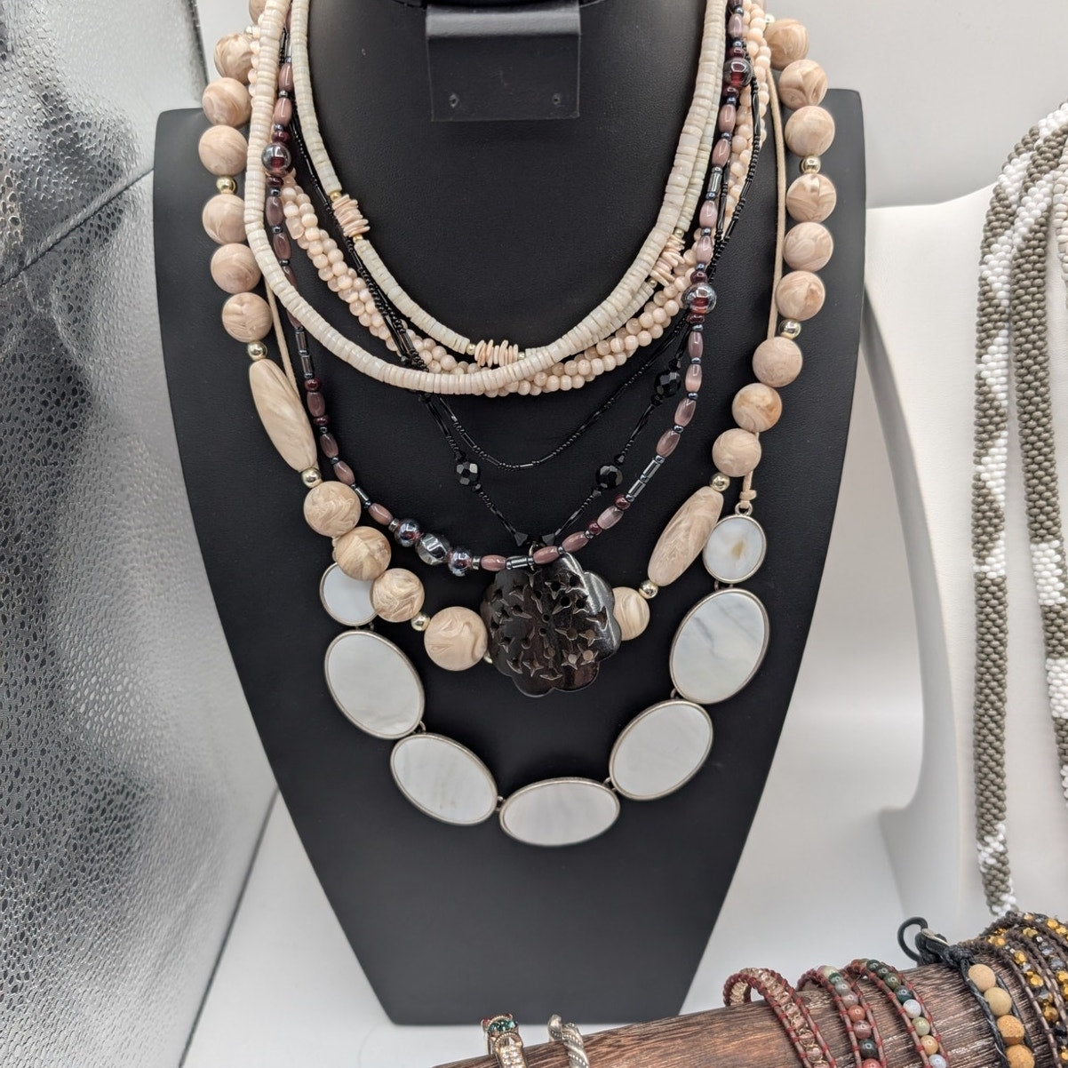 Reseller's Delight Curated Black & White Lot of 33 Pieces of Jewelry