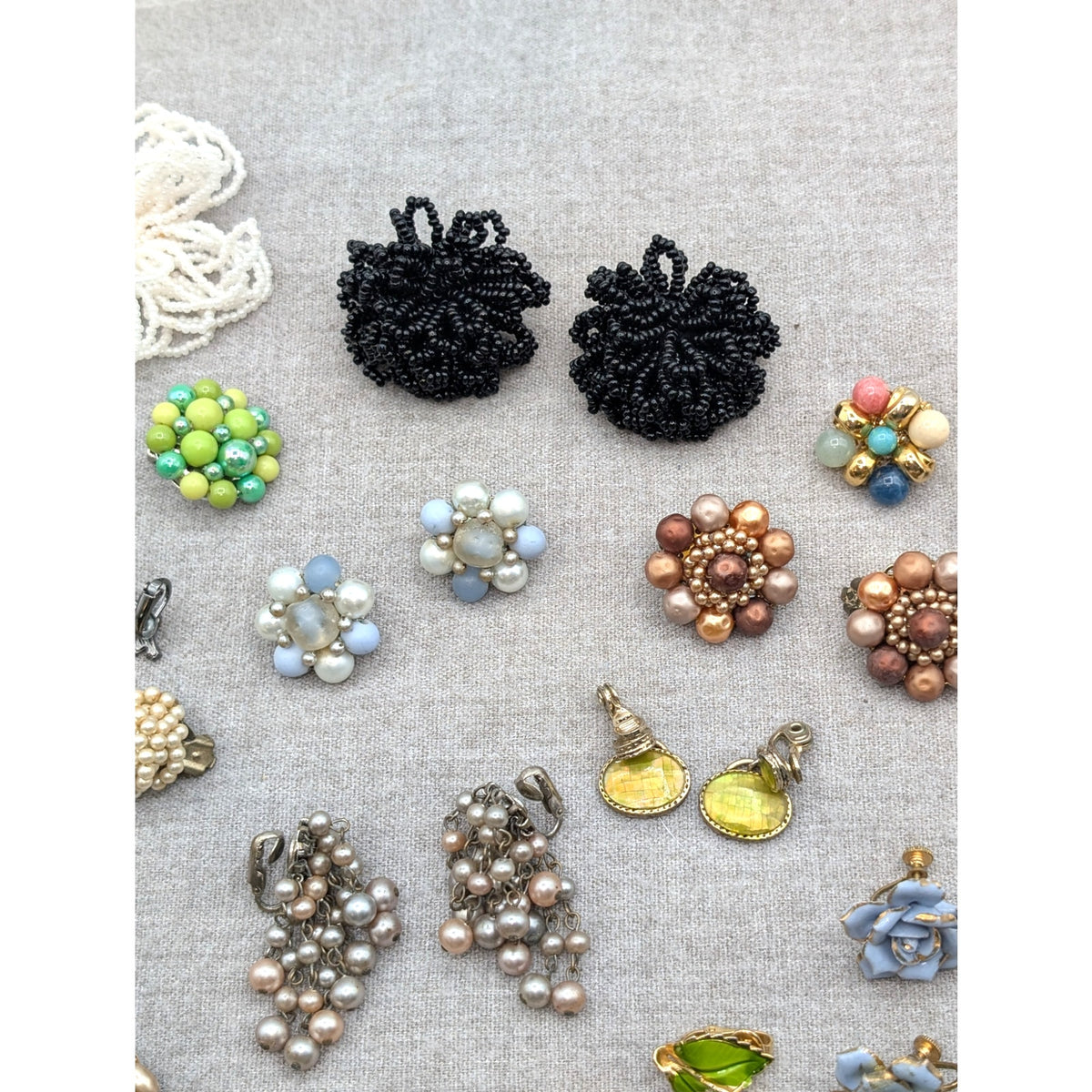 Lot of 27 Pair Vintage Clip On Screw Back Many 'Japan' Earrings