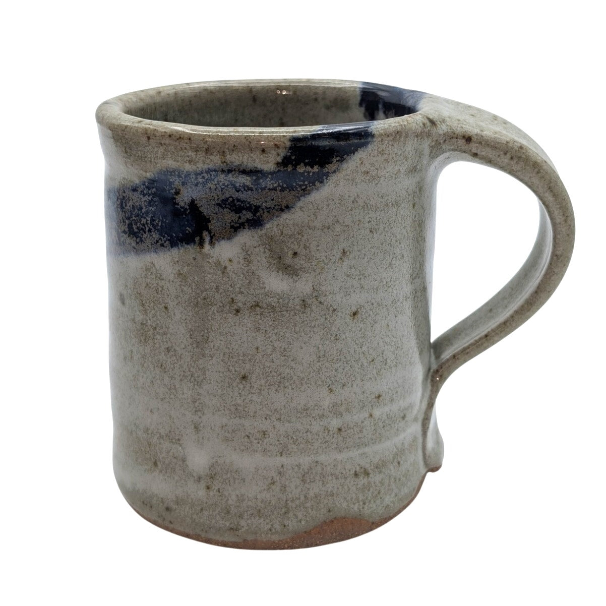 Signed Blue Drip Glaze Pottery Coffee Mug