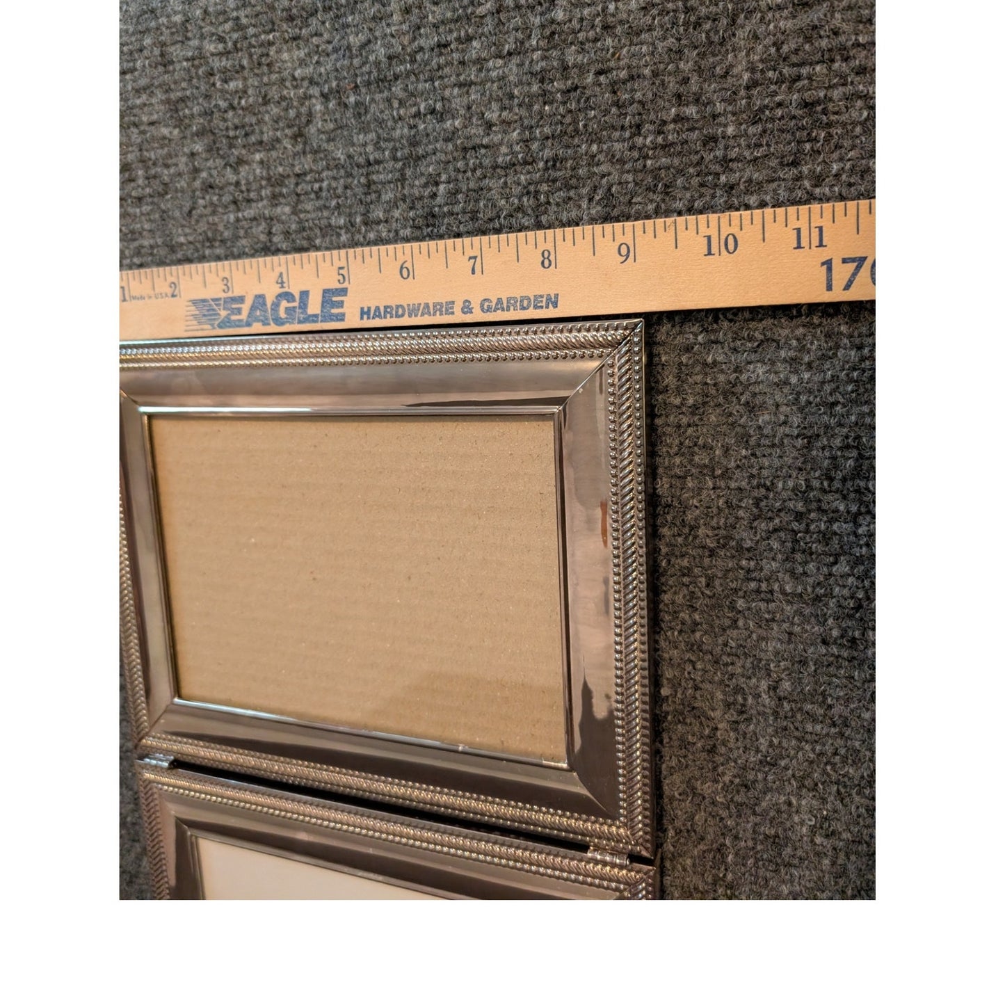 Vintage Silver Double Hinged Standing Photo Frame