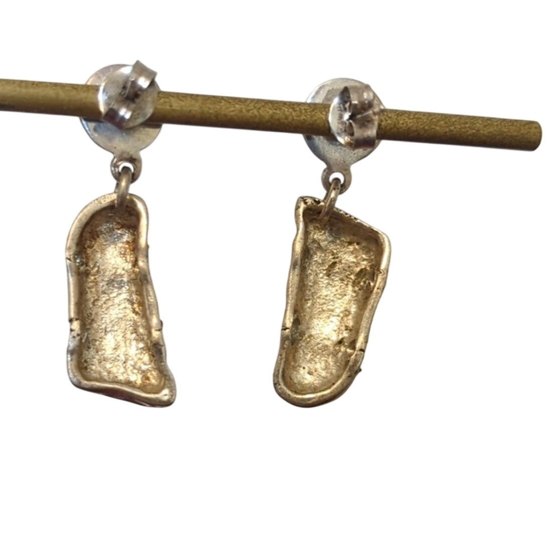 Silver Tone Tennis Shoe Post Dangle Earrings