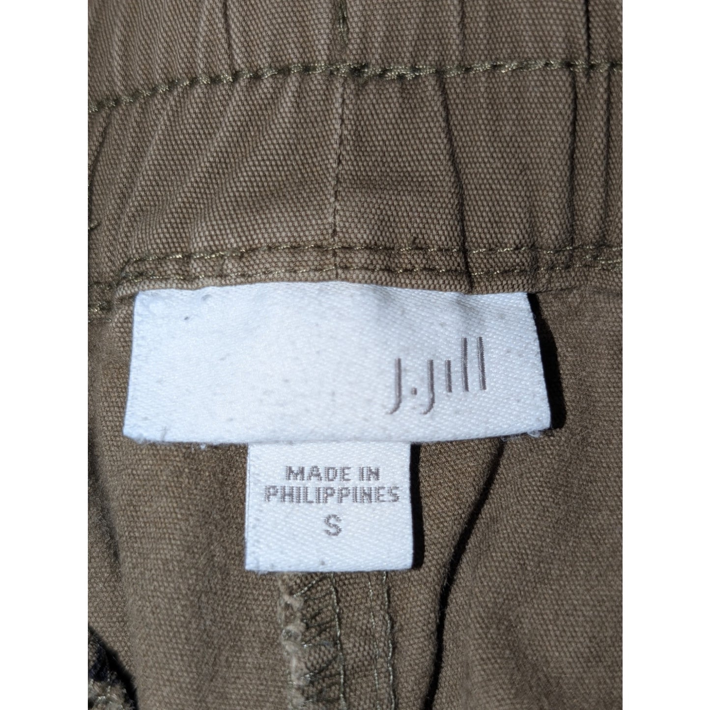 J. Jill Olive Brown Draw String Elastic Waist Cotton Stretch Pant Womens Sz S