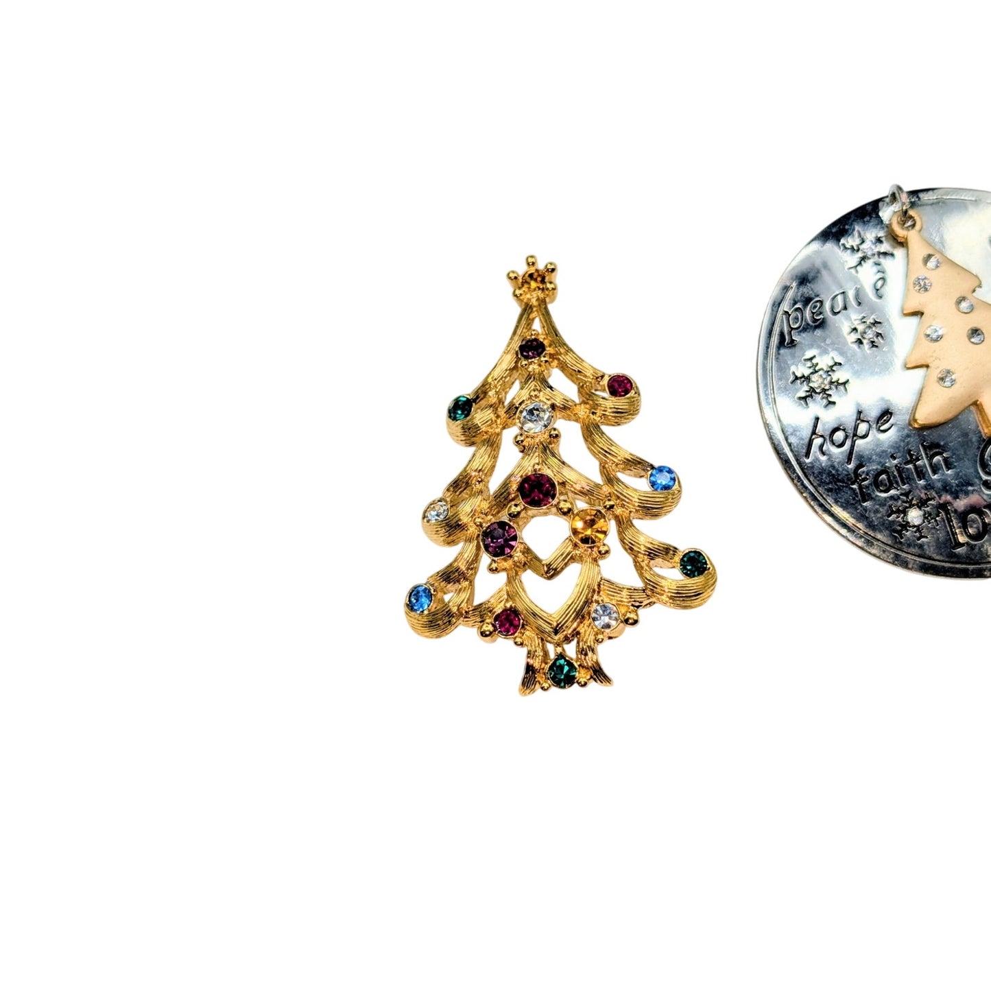 Lot of Two Christmas Tree Brooch/Pins Monet & Unbranded