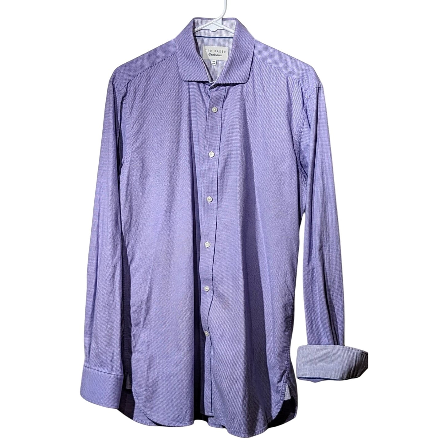 Ted Baker Purple Pin Dot Endurance Button Up Shirt Mens Sz 15.5 34/35