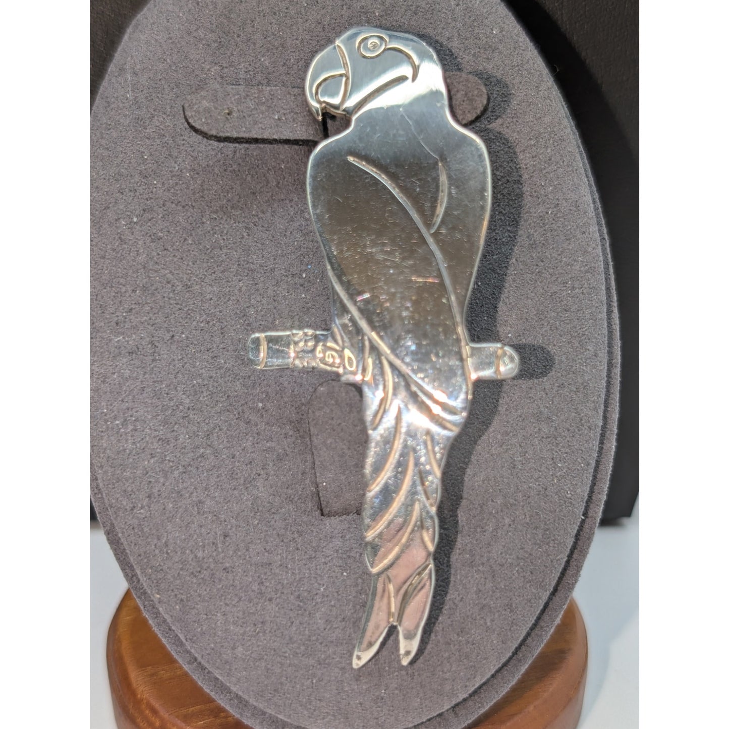 Vintage Taxco TS-79 Mexico 925 Sterling Silver Large Parrot Brooch