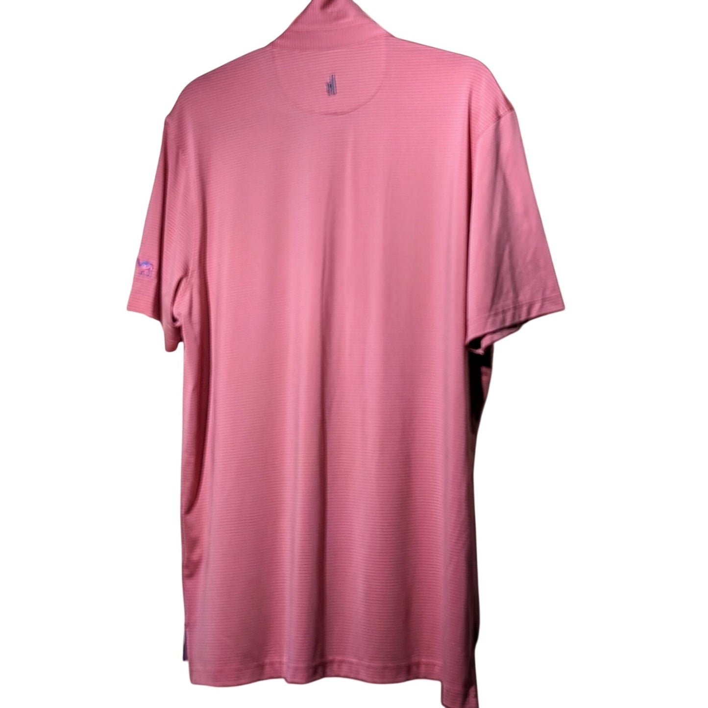 Johnnie-O Pink/Blue Striped Polo Golf Shirt Mens Size L