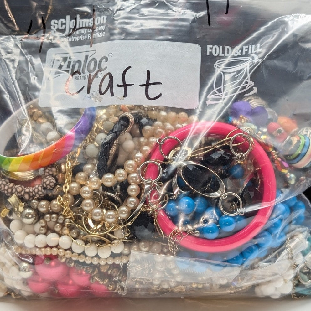 Jewelry Lot Cheryl Repurpose Bag Over 4 Pounds Beads & Possible Wearable Pieces