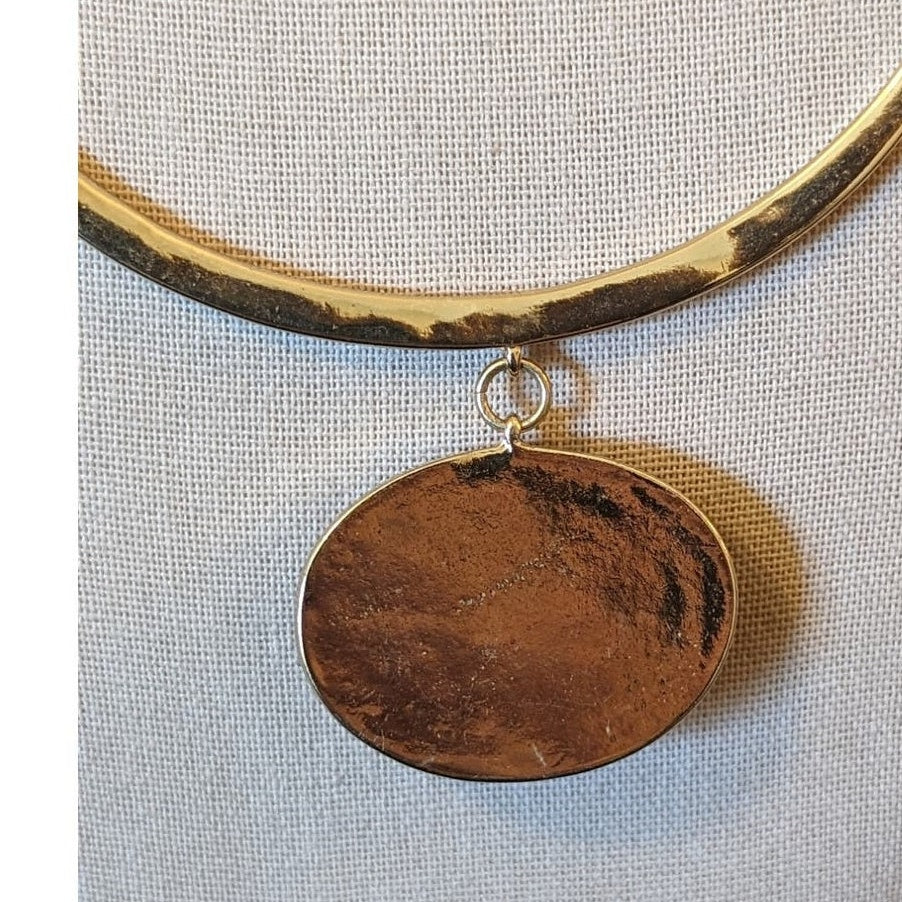 White House Black Market Gold Tone Chain Bar Pendant Necklace