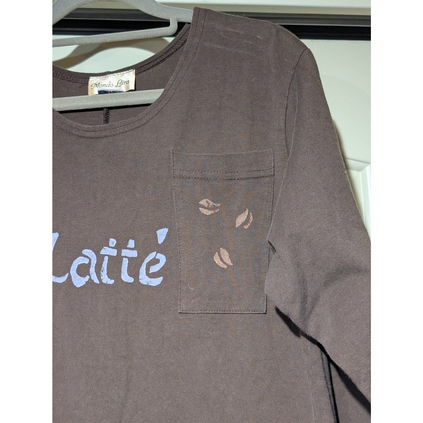 Vintage Mondo Lira 100% Cotton Brown Wearable Art Pocketed Coffee Kaftan Sz S