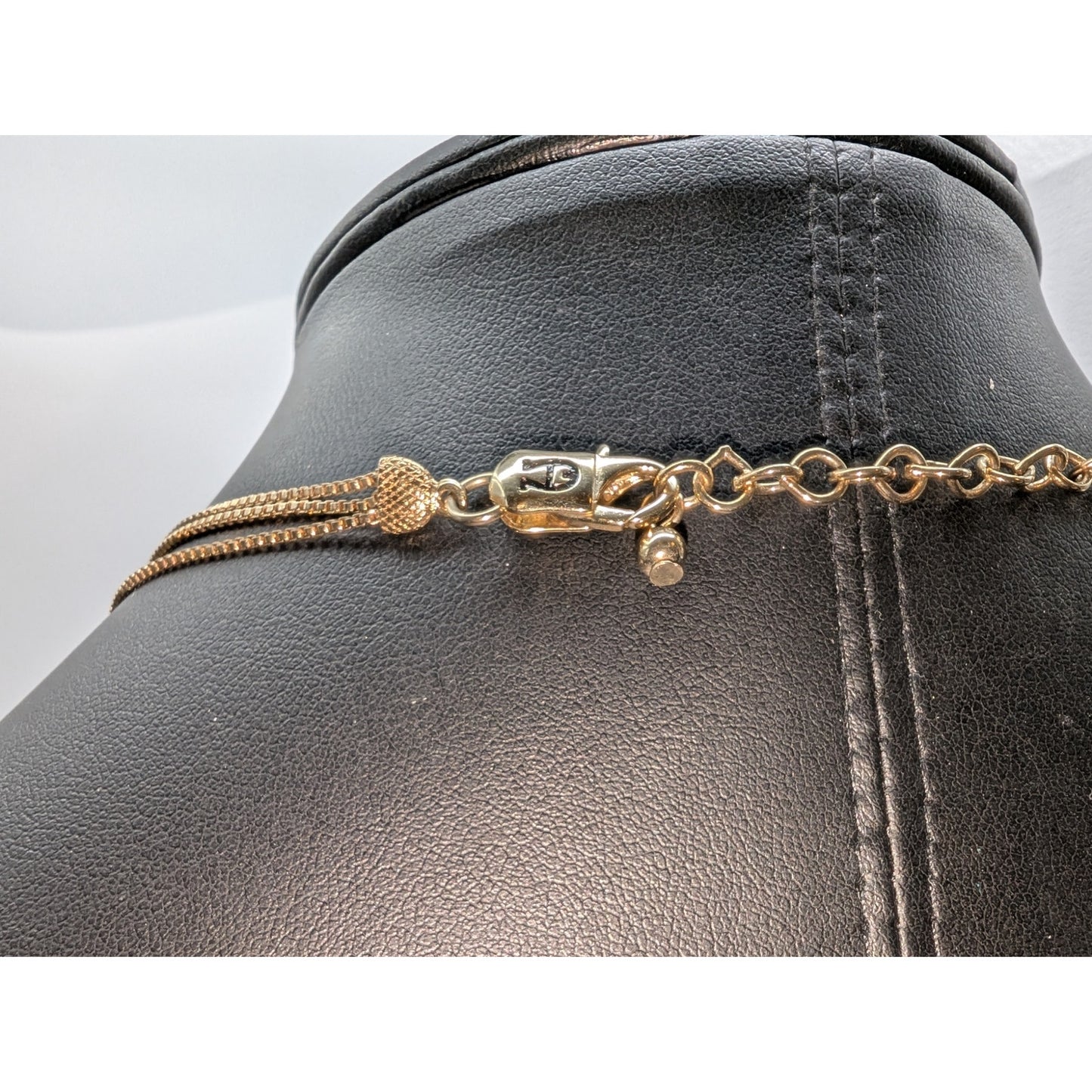 Vtg Etienne Aigner Three Strand Brushed Gold Tone Ball Necklace Earring Set