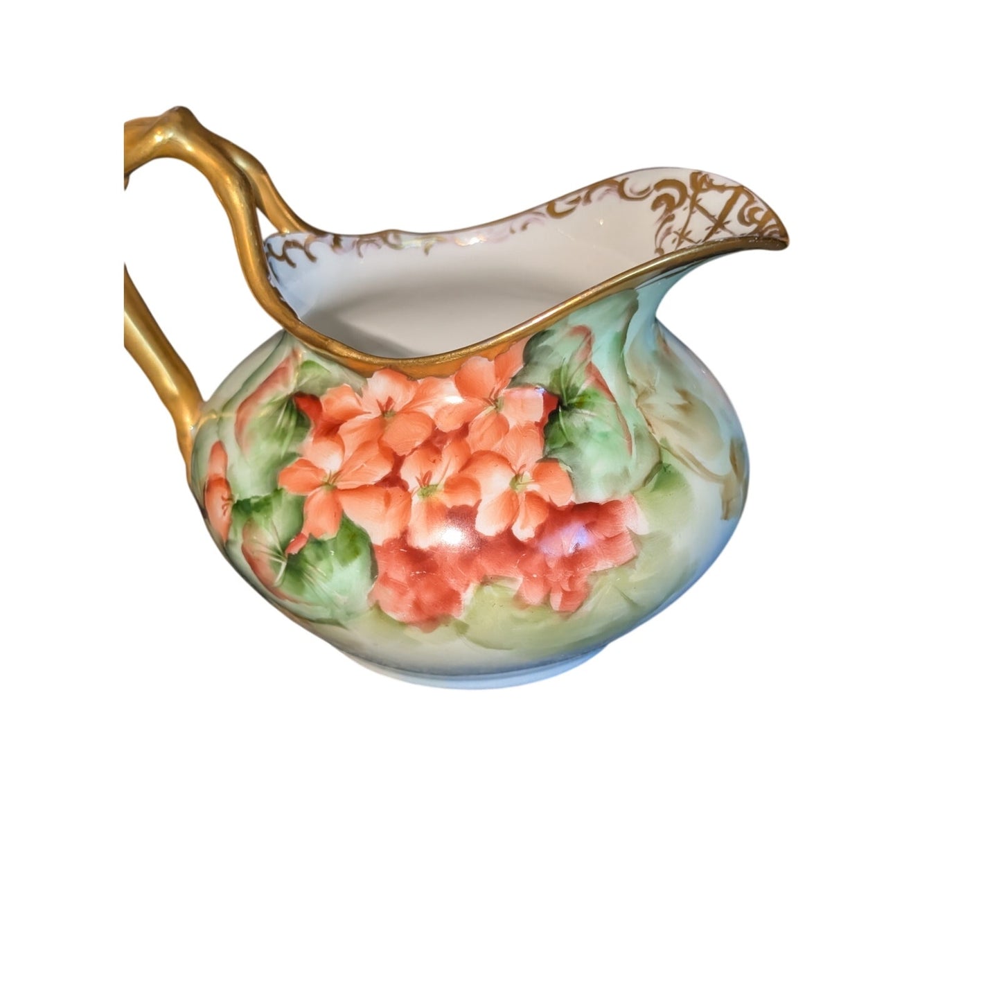 Antique Jean Pouyat Limoge Made in France Hand-Painted Sugar & Creamer Set