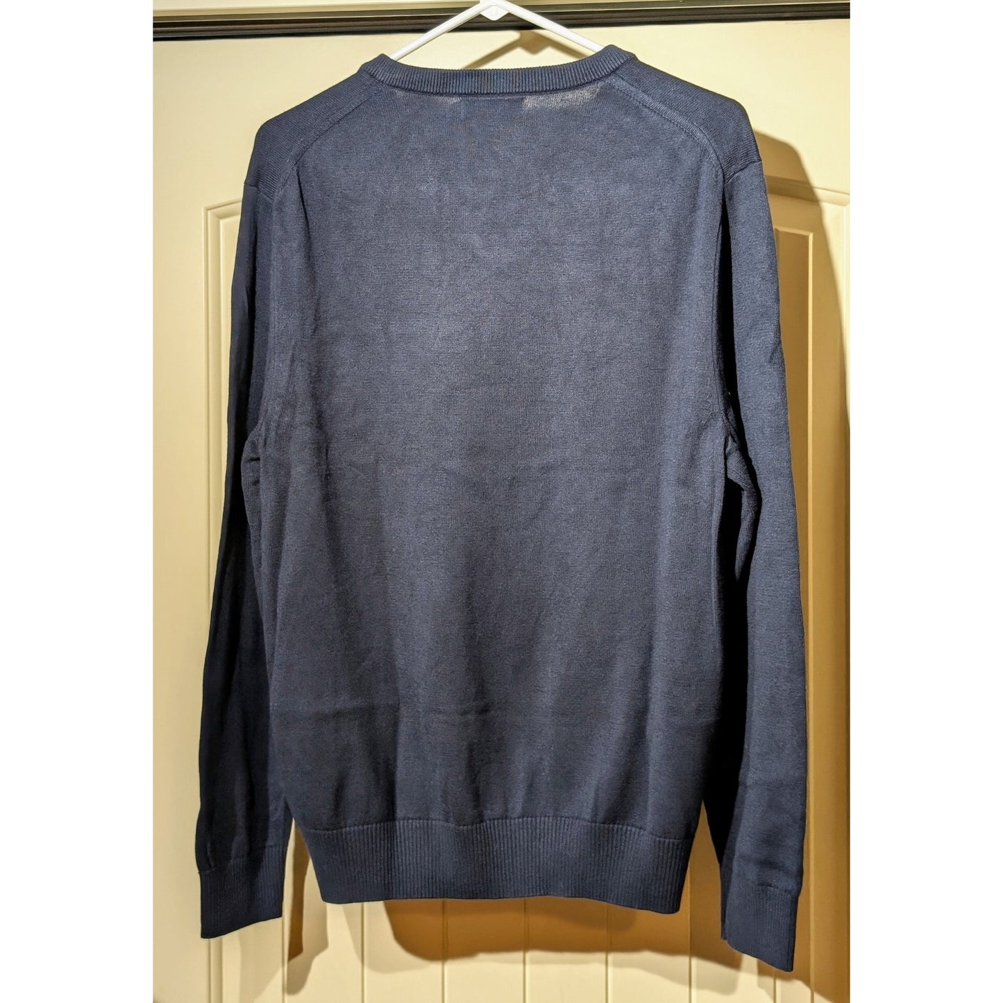 Nautica Navy V-Neck Cotton Viscose Long Sleeve Sweater Mens Size L