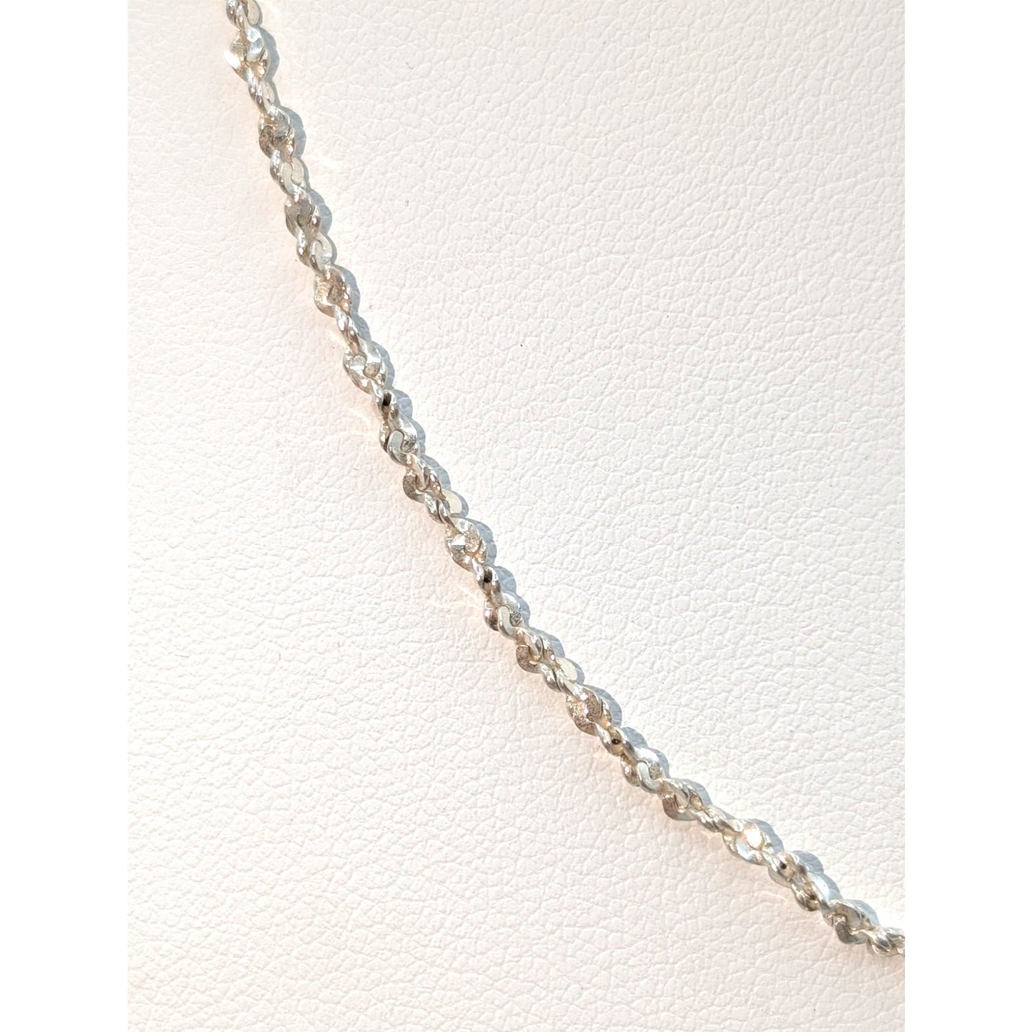 925 Sterling Silver Vintage Fancy Sparkle 18" Chain Necklace