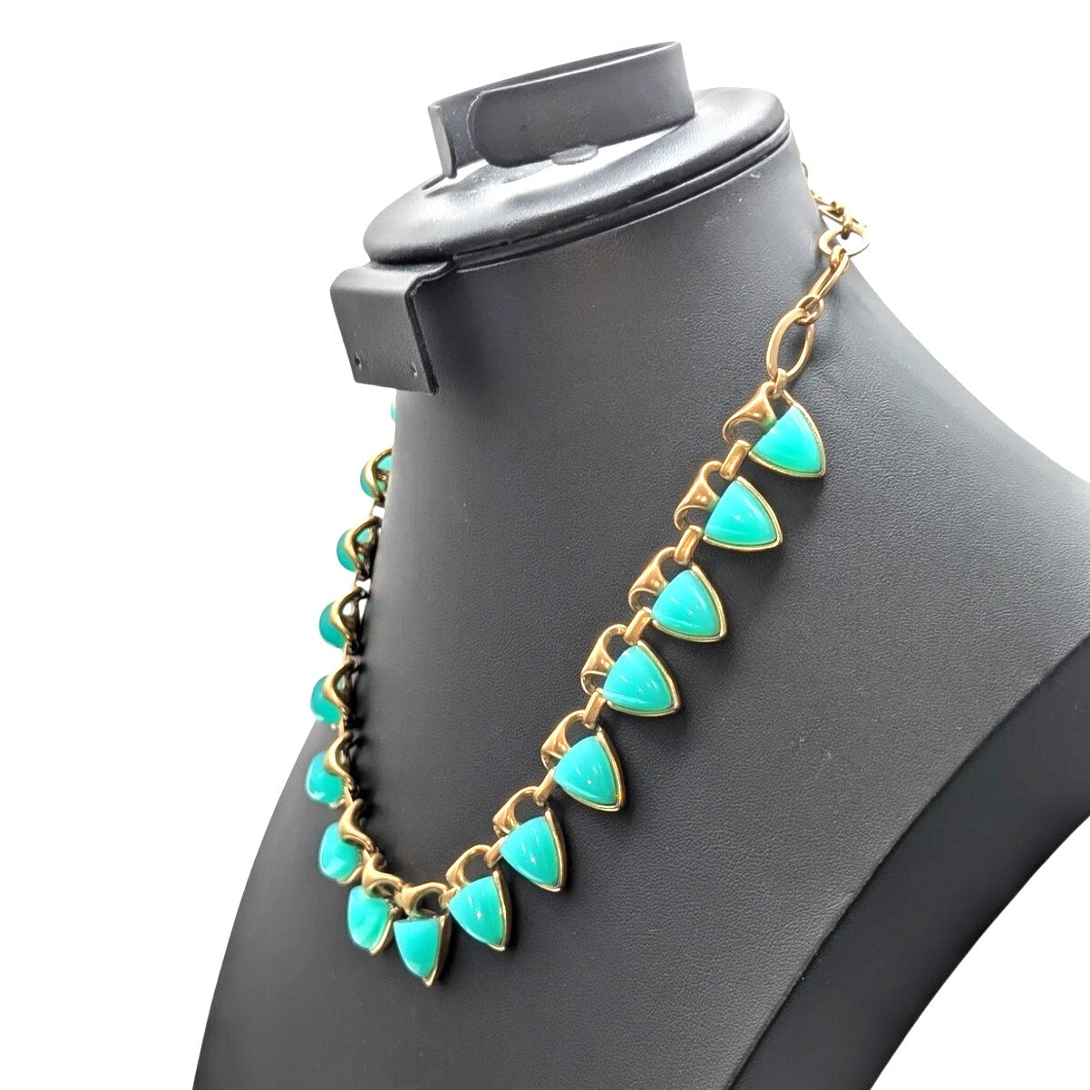 Stella & Dot Turquoise Color Egyptian Vibe Gold Tone Metal 19" Necklace