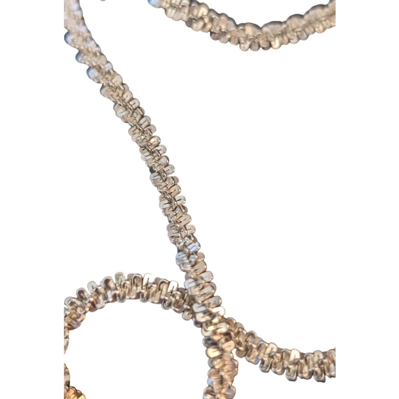 4mm Margherita Sparkly Spiral 925 Italy Sterling Silver Chain 20" Necklace