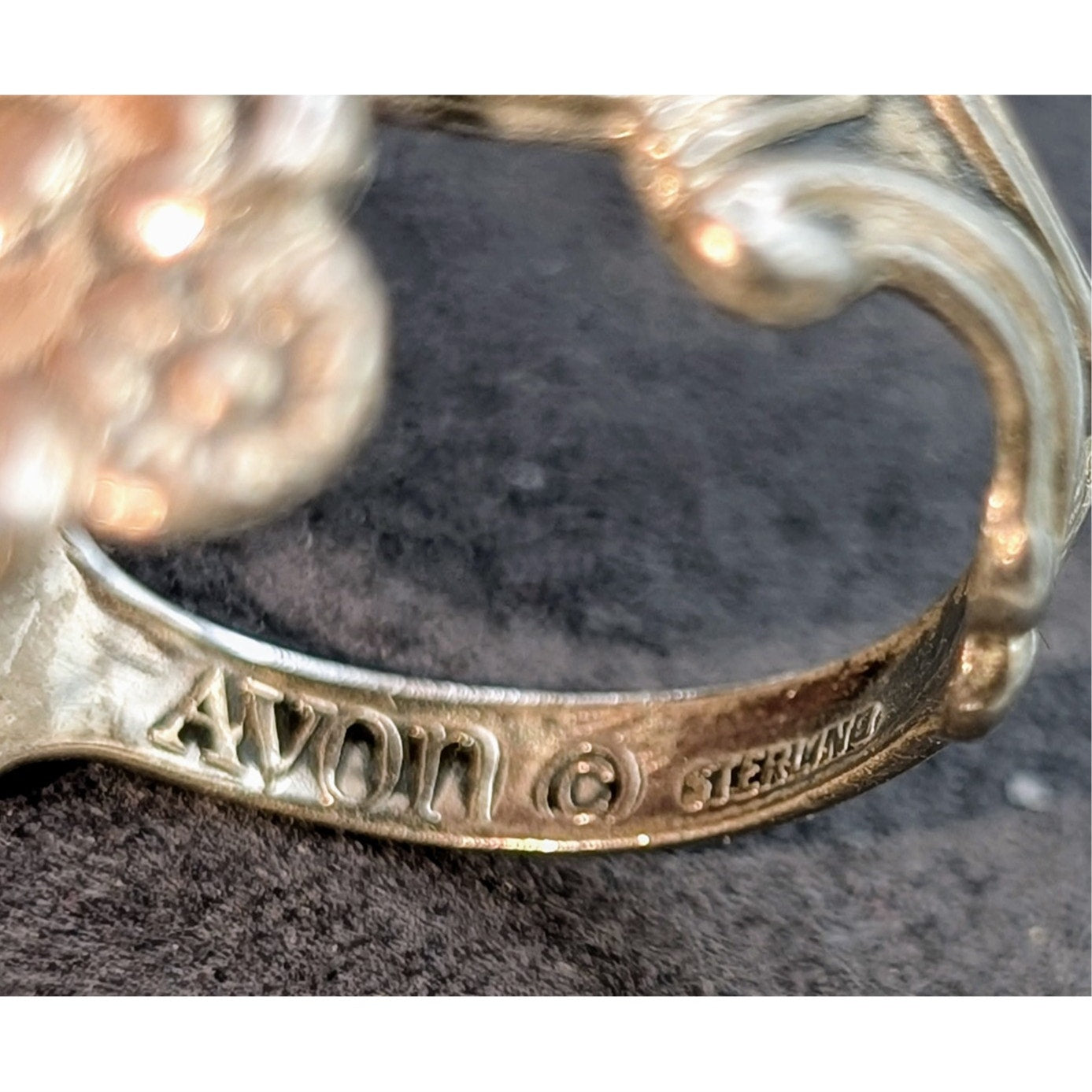 VTG Avon Sterling Silver Lovers Hearts Signed Collectible Adjustable Bypass Ring