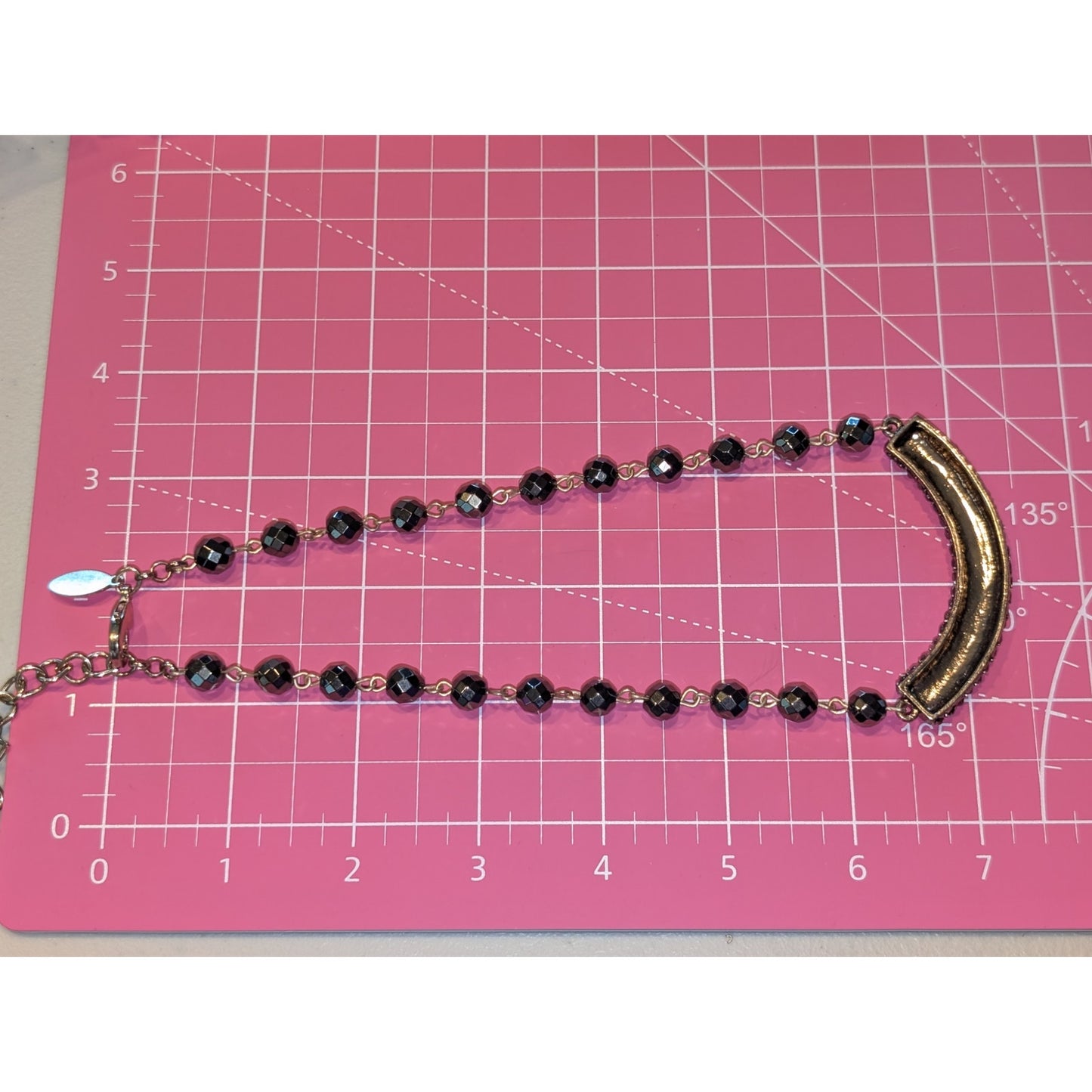 Chico's Metallic Rhinestone Gold Tone Crystal Beaded Necklace