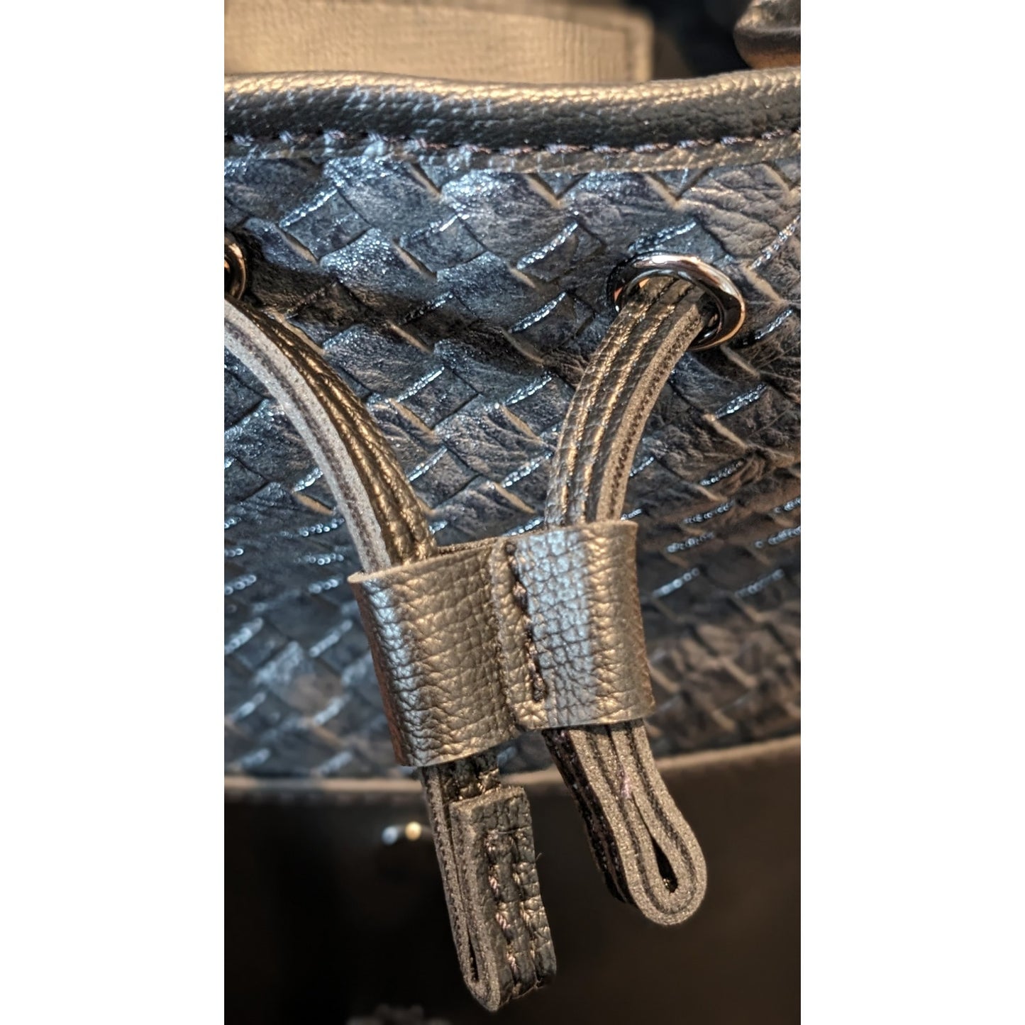 Lucky Bees Quilted Black Backpack