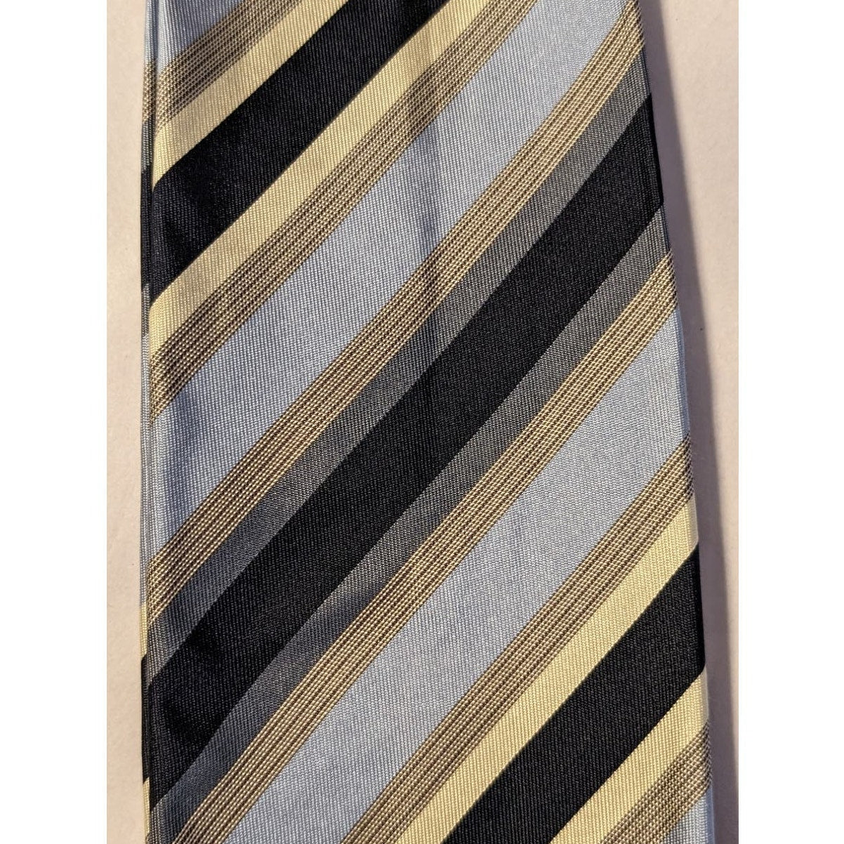 Hermes Paris Vintage 100% Silk Blue Stripe Neck Tie Authentic