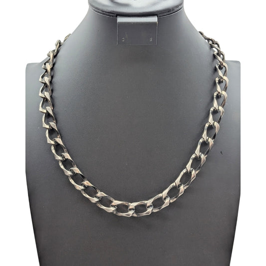 Chunky Gun Metal 24" Chain Link Necklace W/ Large Lobster Claw Clasp