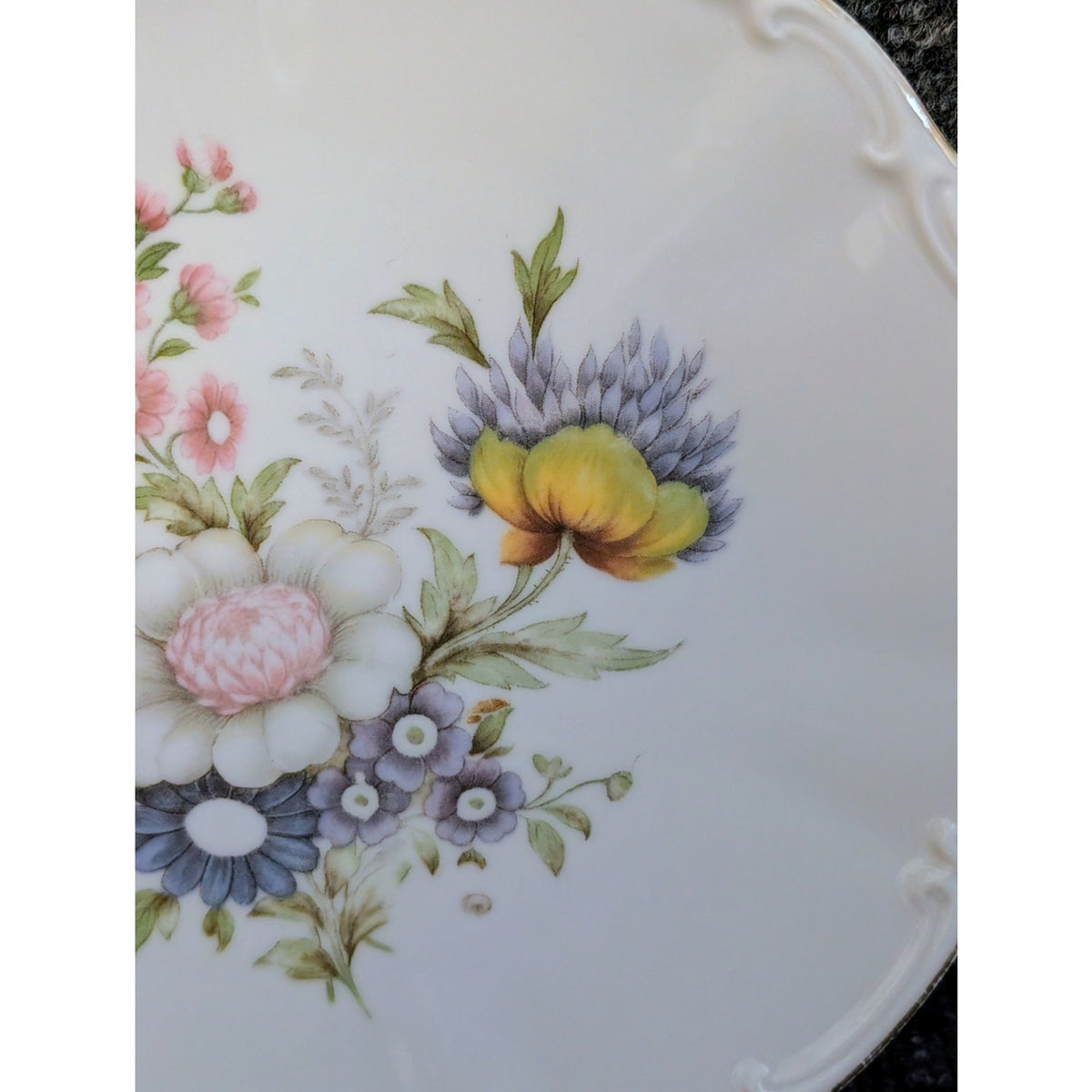 Vtg Bareuther Waldsassen Bavaria Germany 263 Floral Fancy Edge 8" Plate
