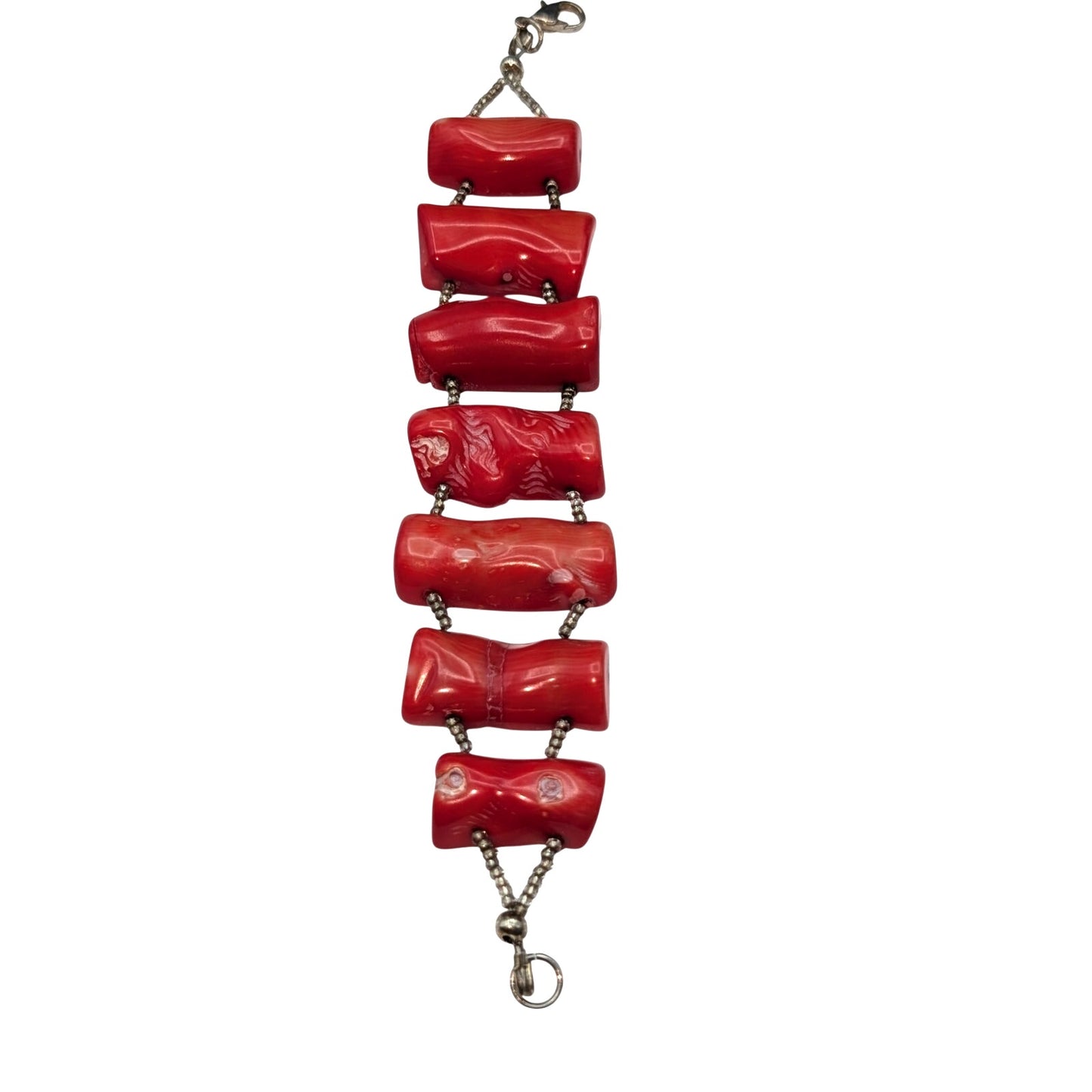 Chunky Coral 7" Beaded Bracelet