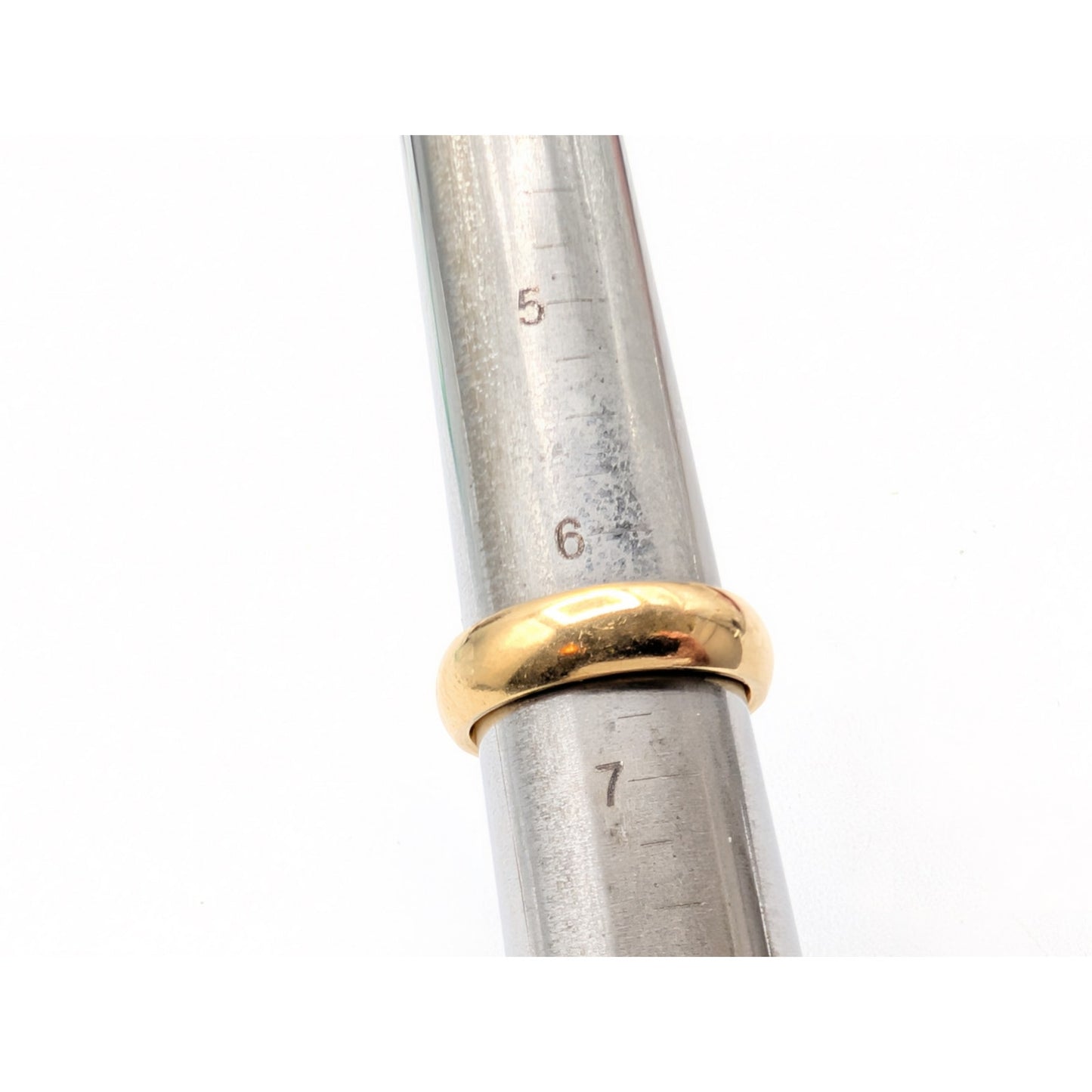 Vintage 18K Yellow Gold Artcarved Women's Wide Wedding Band Ring Size 6.5
